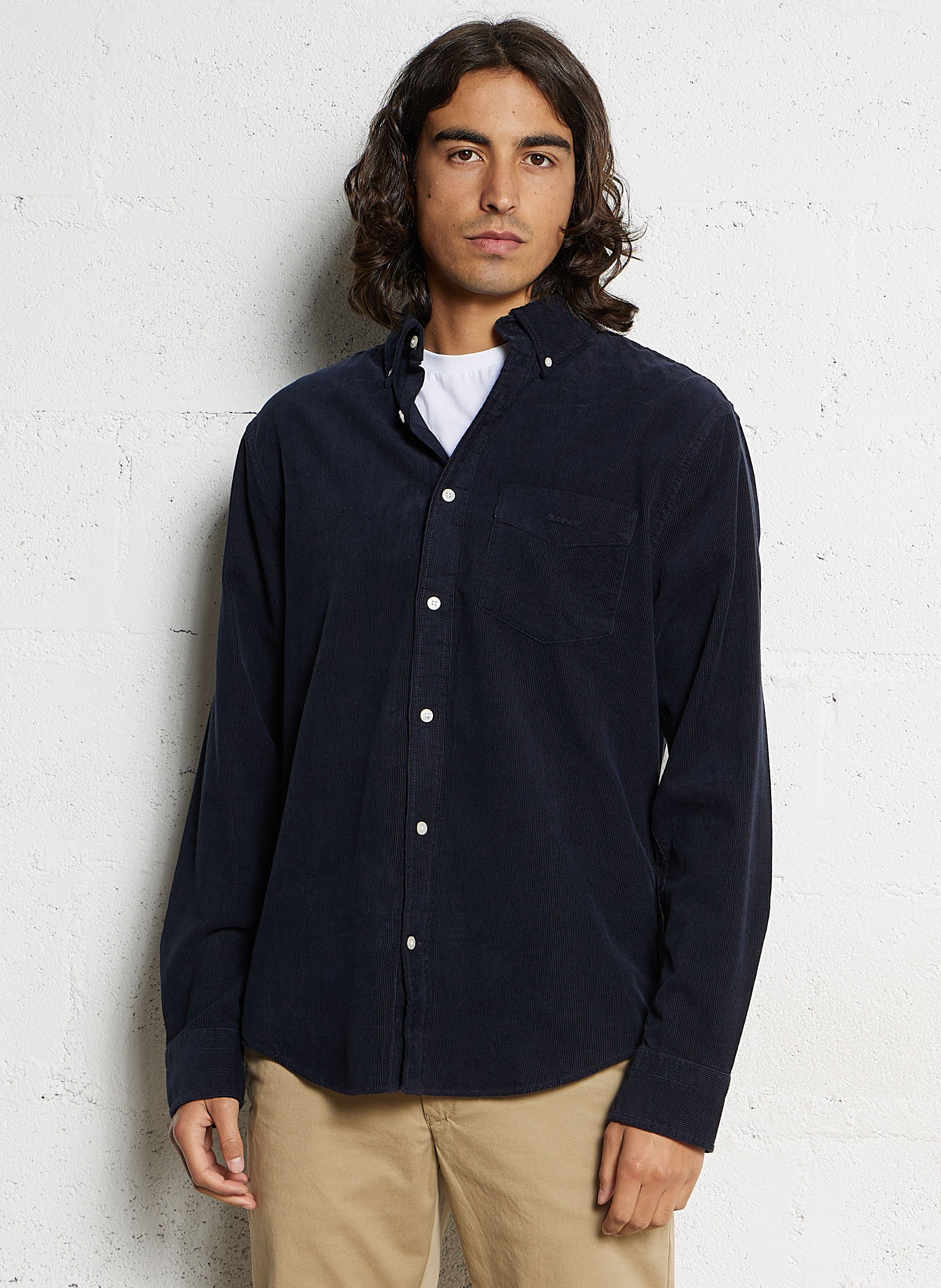 Chemise col classique manches contrastantes en coton GANT Blue