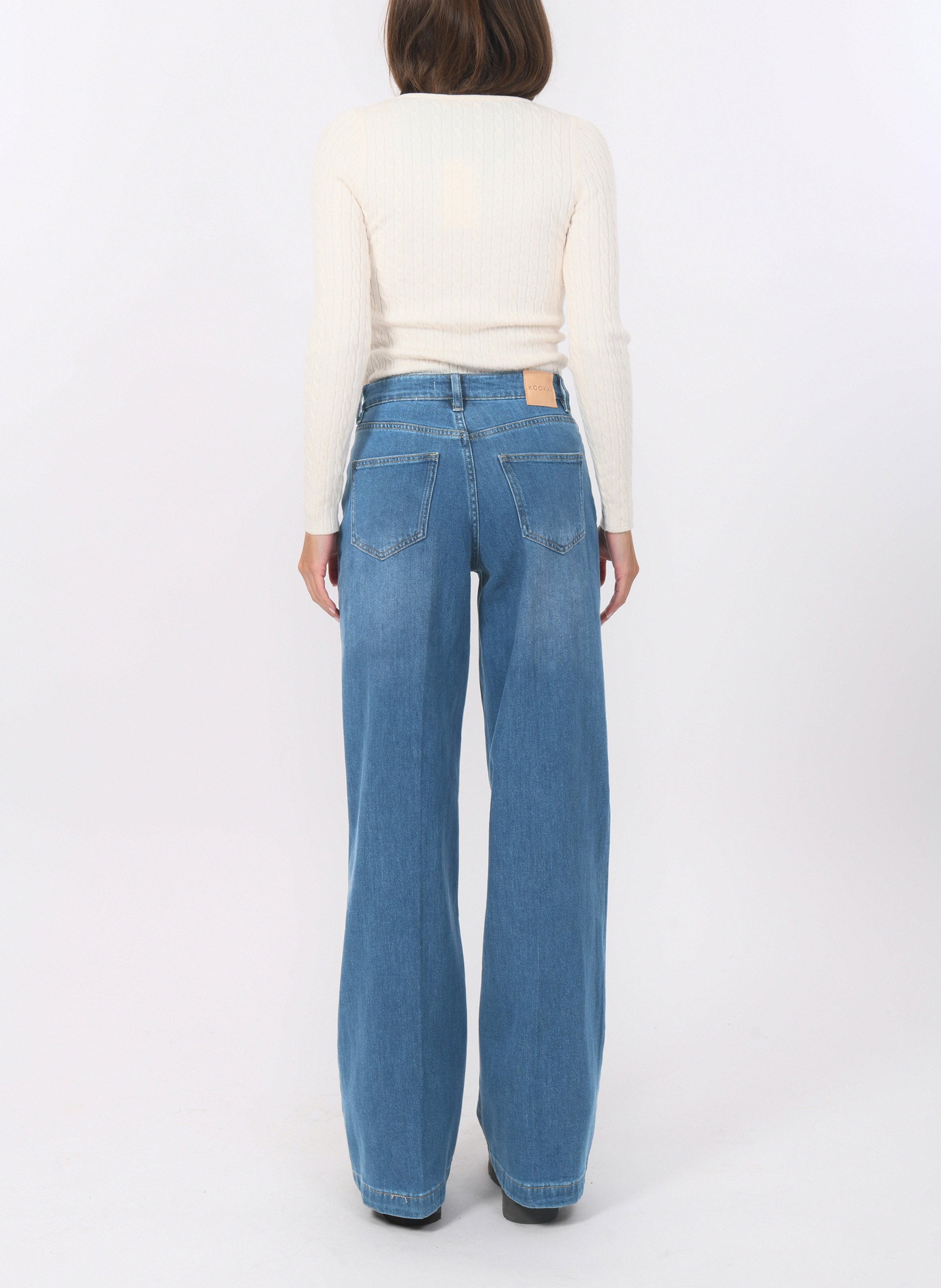 Cotton-blend straight jeans KOOKAI Blue