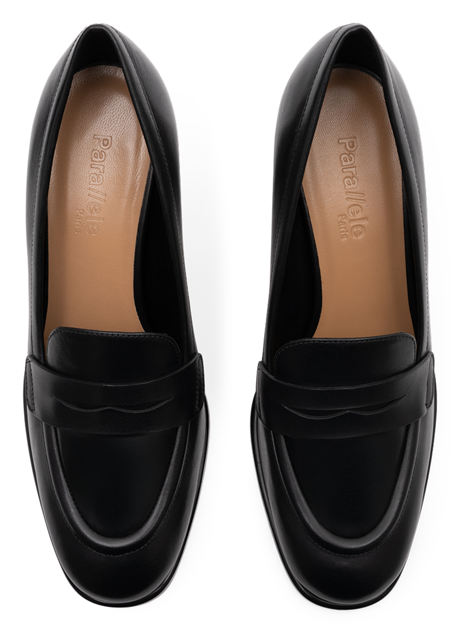 Black smooth leather moccasins PARALLELE PARIS Black