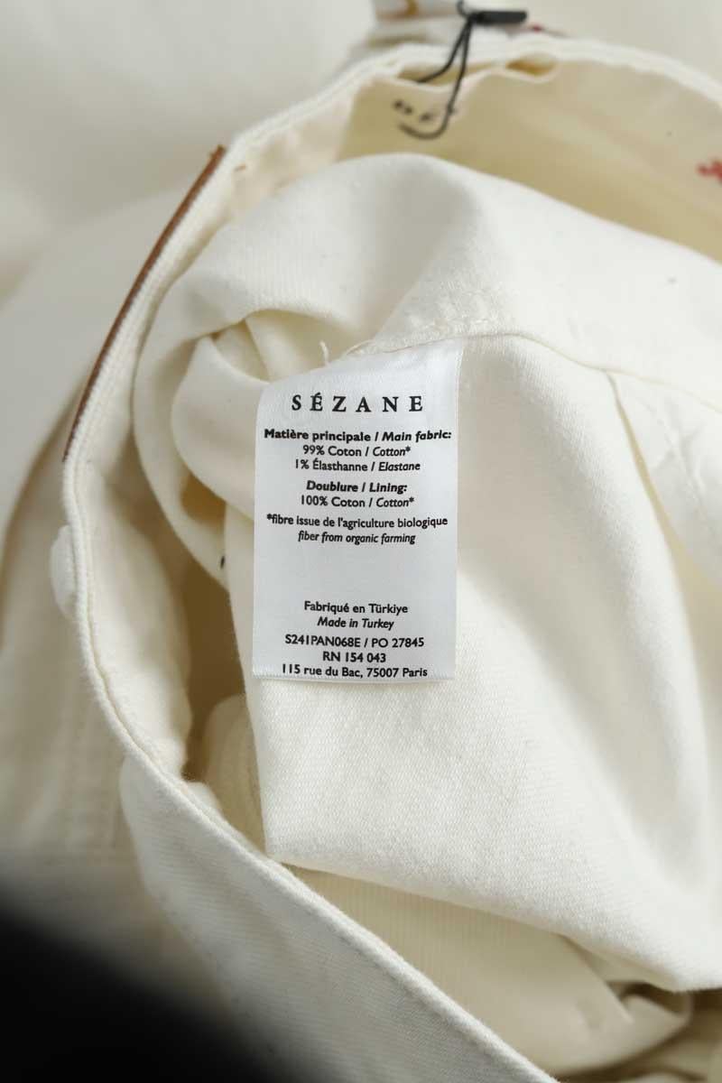 Cropped slim jeans with studs SEZANE - Seconde main White