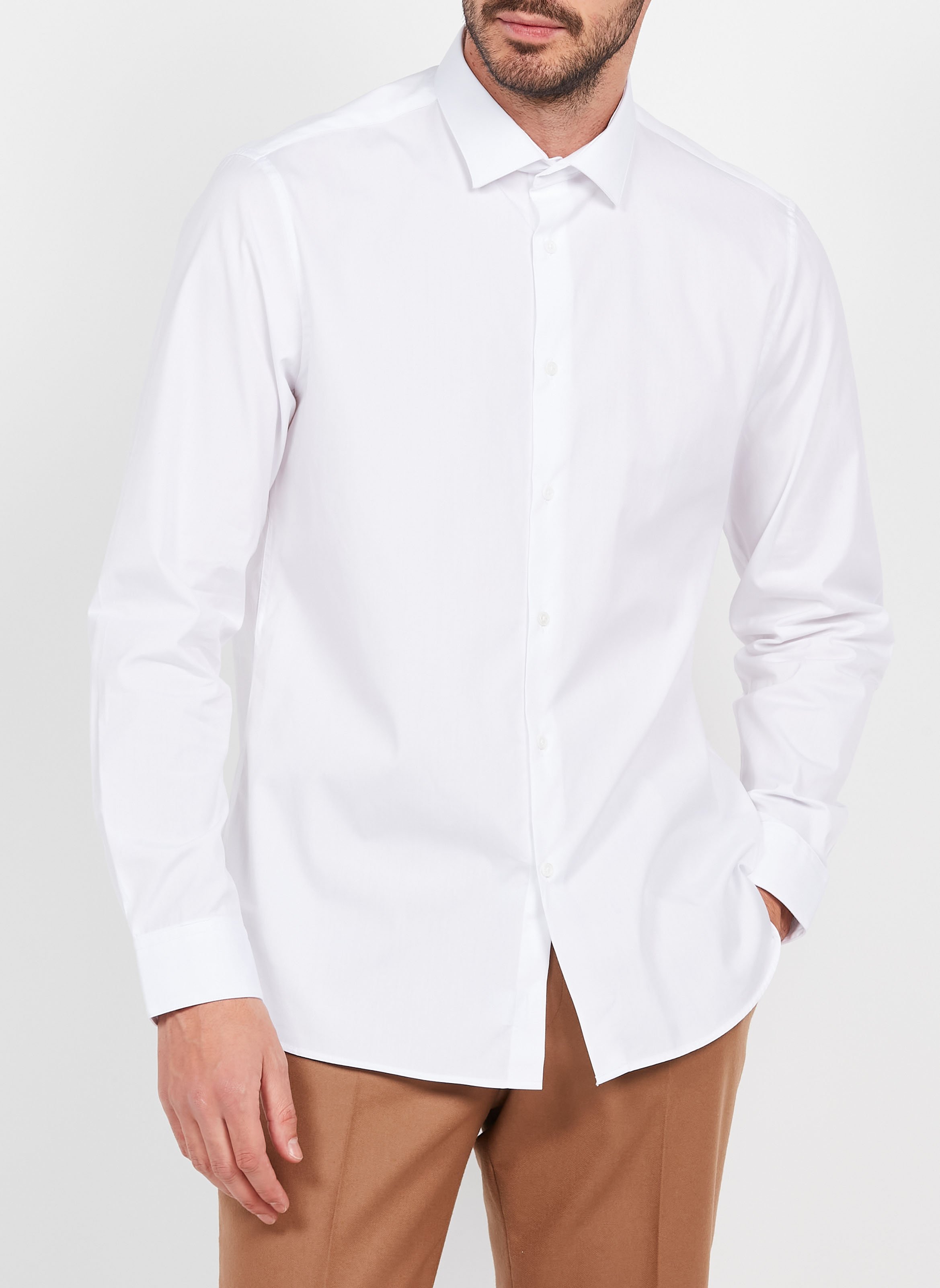 Regular-fit cotton shirt with classic collar ATELIER PRIVE White