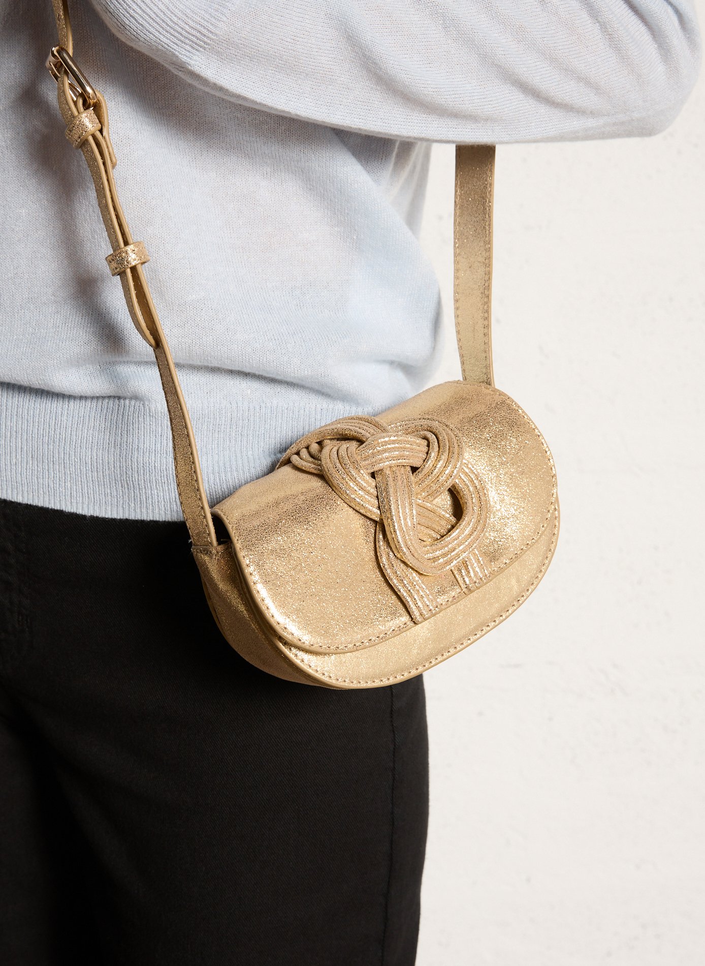 Sac bandoulière en cuir MAISON 123 Doré