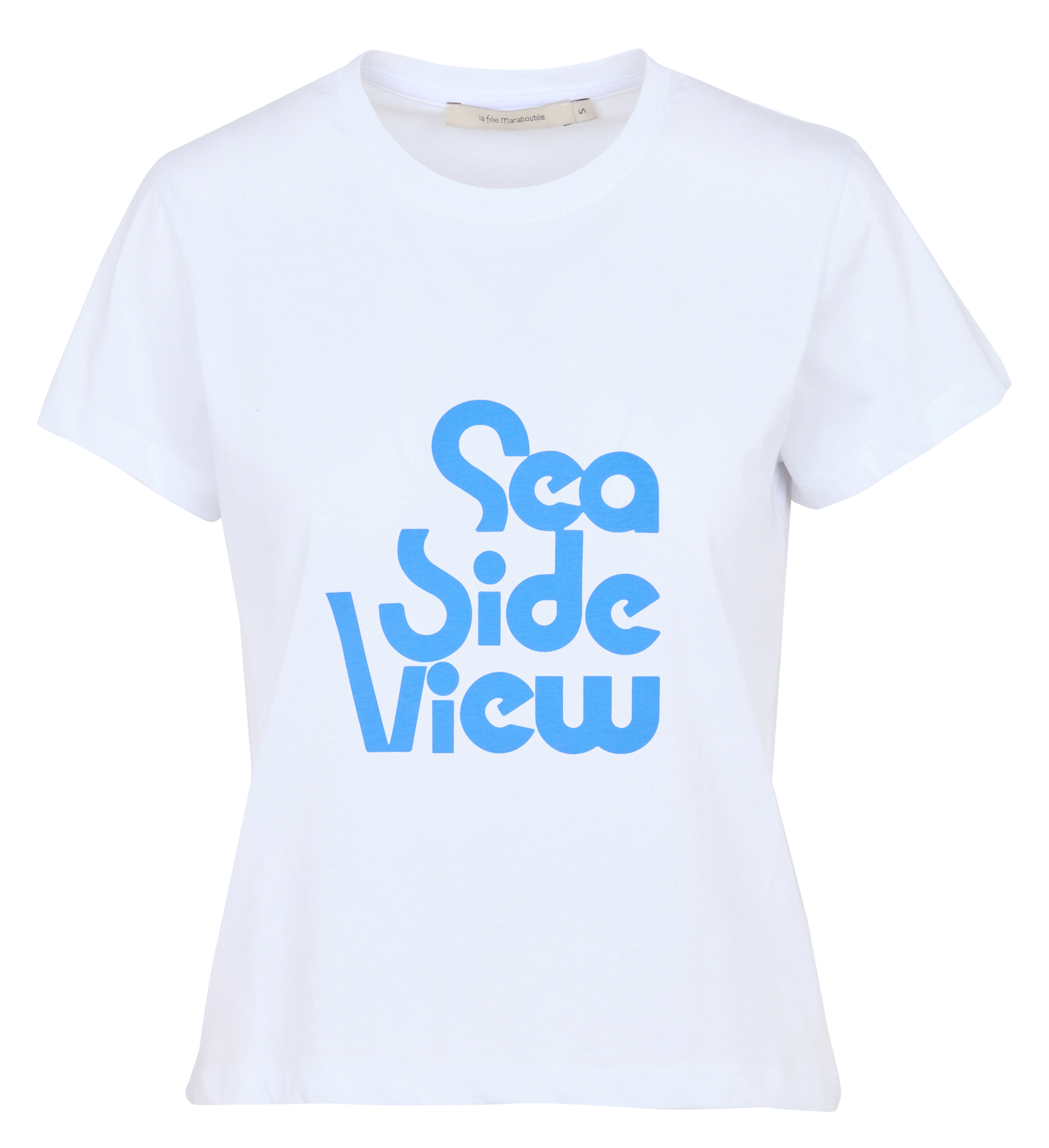 Tee-shirt droit sérigraphié en coton bio LA FEE MARABOUTEE Blanc