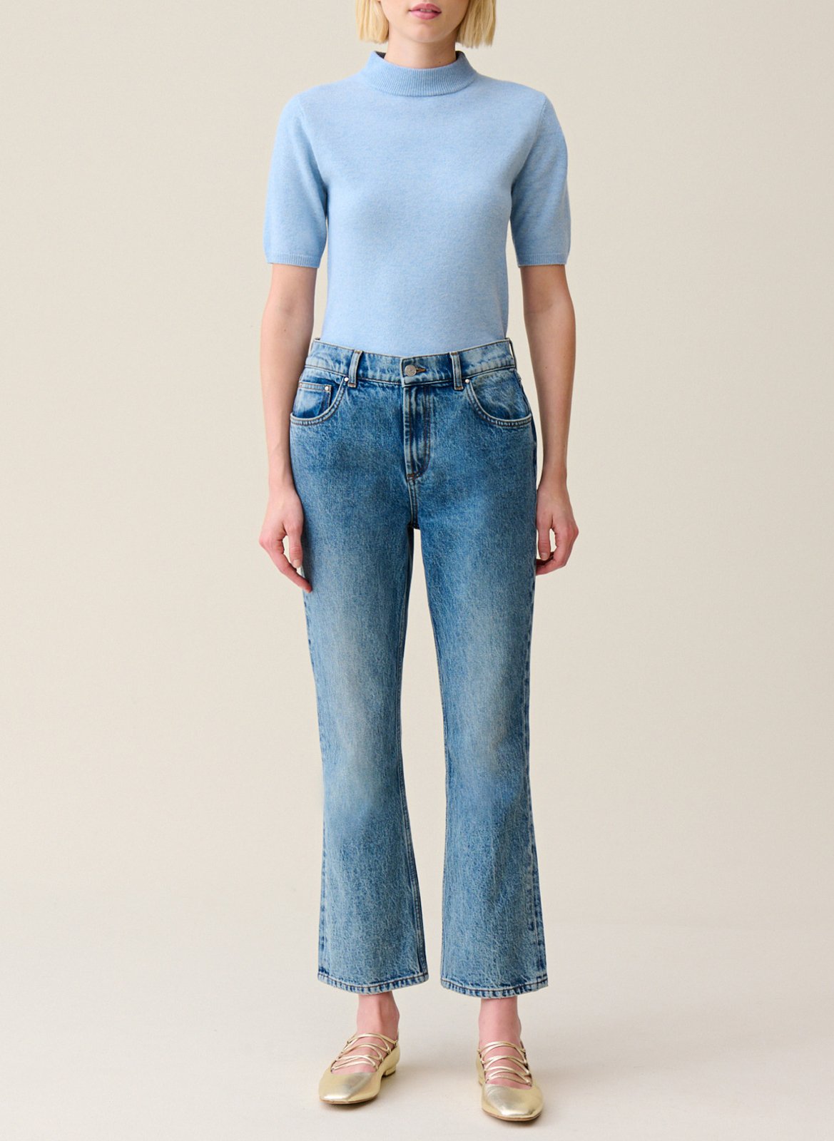 Jean flare en coton mélangé CLAUDIE PIERLOT Bleu