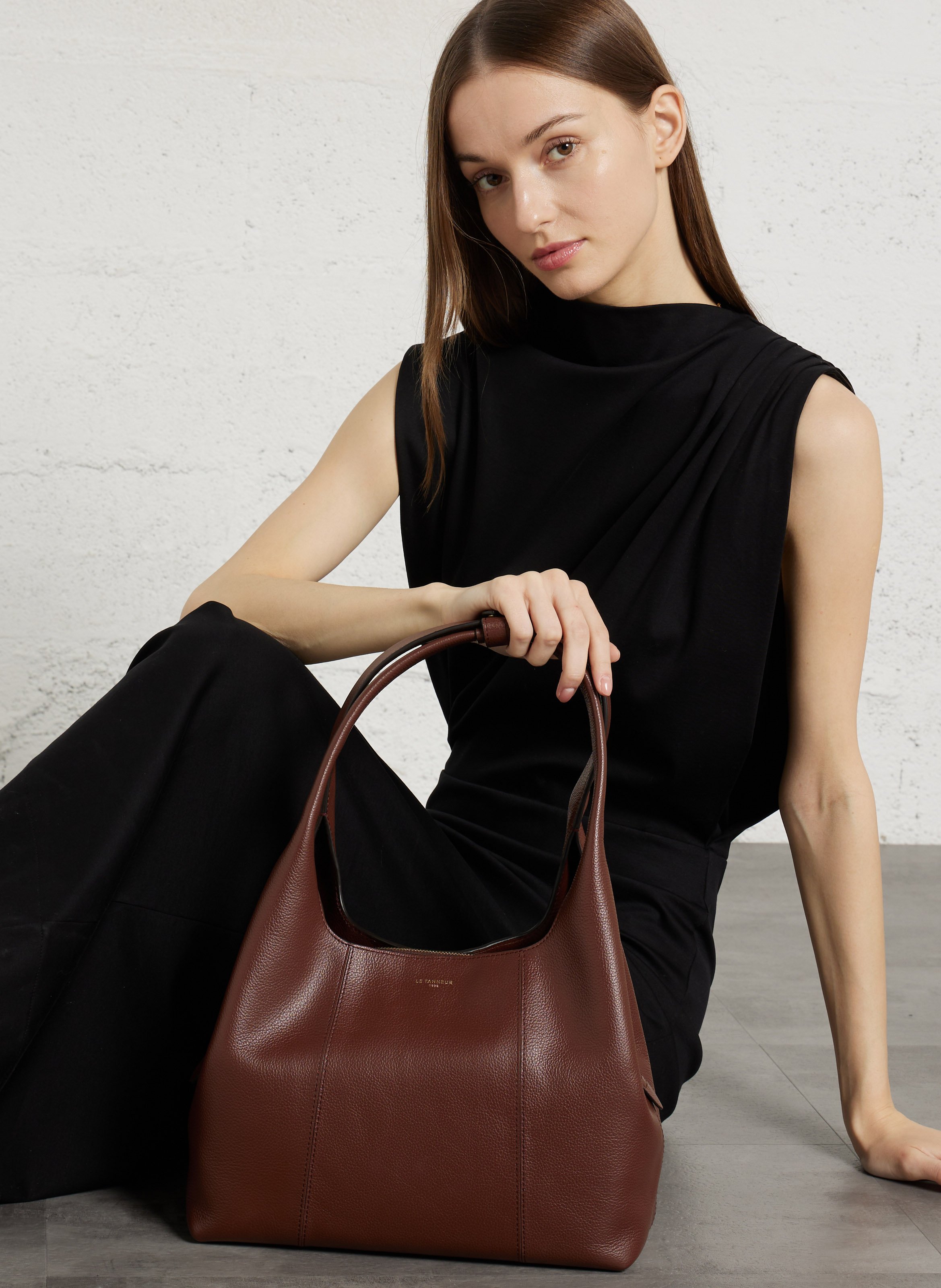 Sac porté épaule en cuir LE TANNEUR Marron