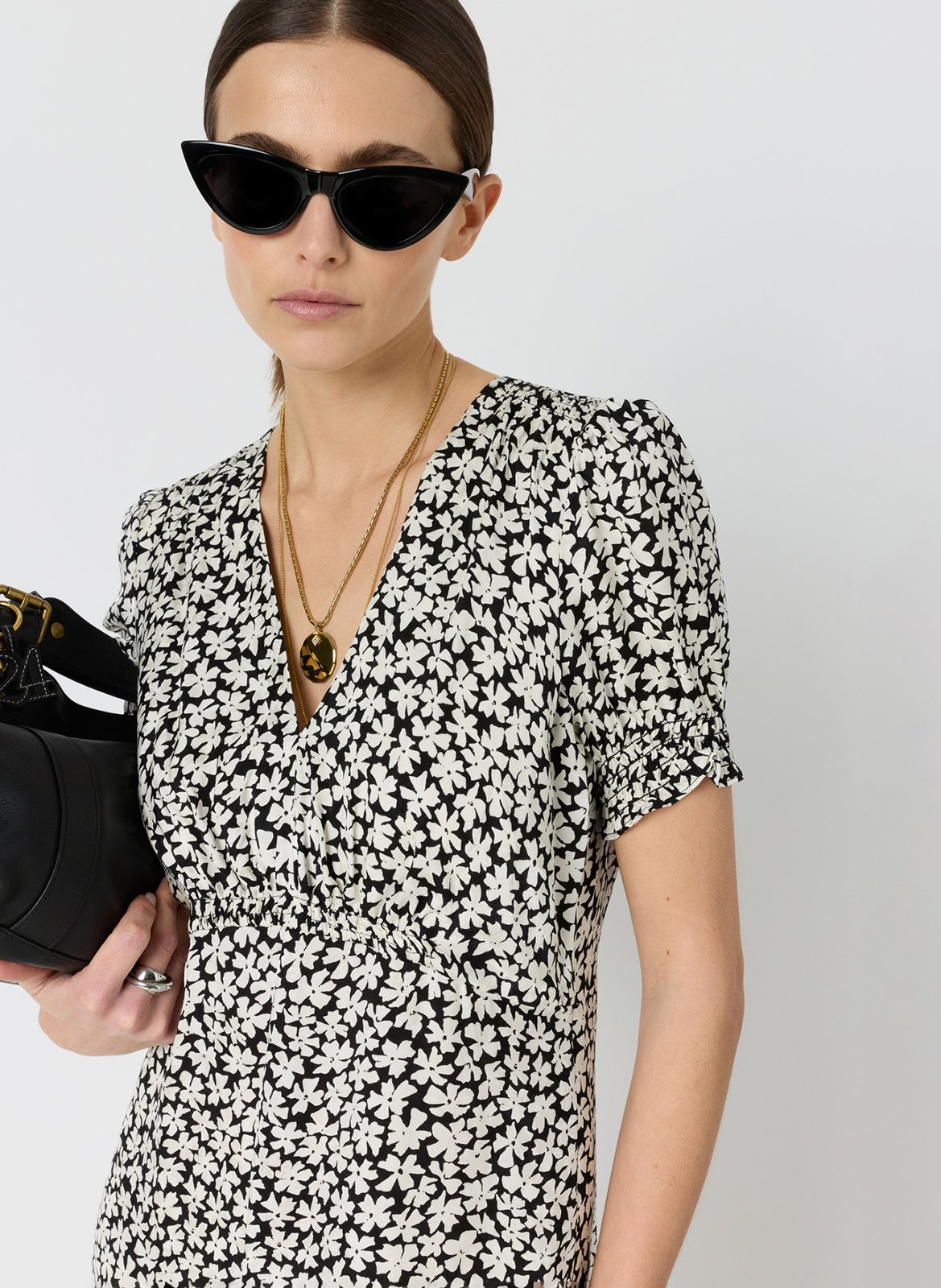 Halflange jurk met kraag GERARD DAREL Zwart