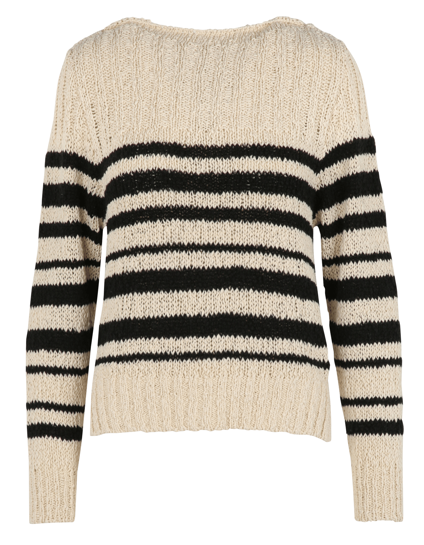 Pull oversize col bateau en coton rayé LEON & HARPER Blanc