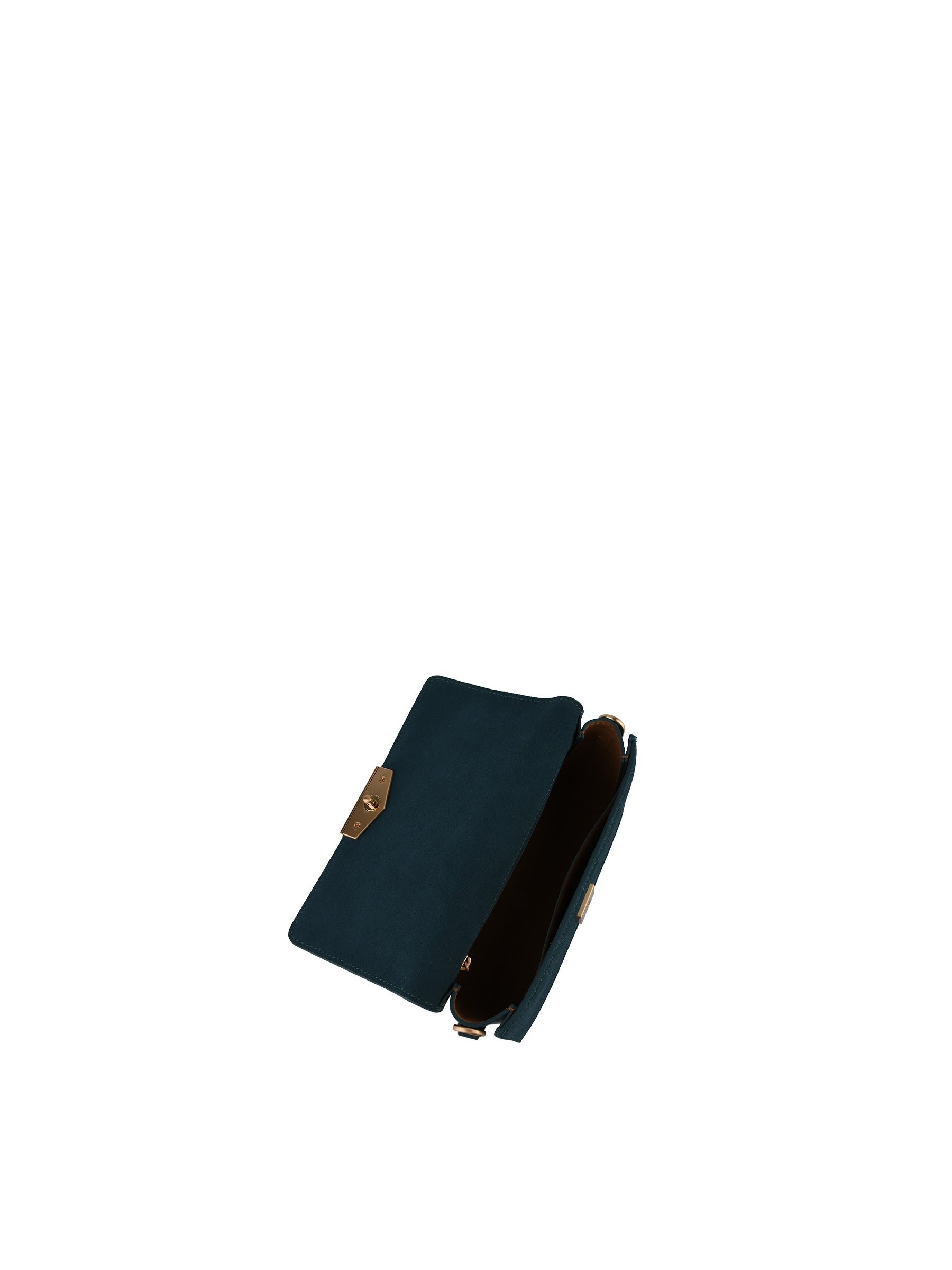 Shoulder bag in suede and leather POURCHET Brown