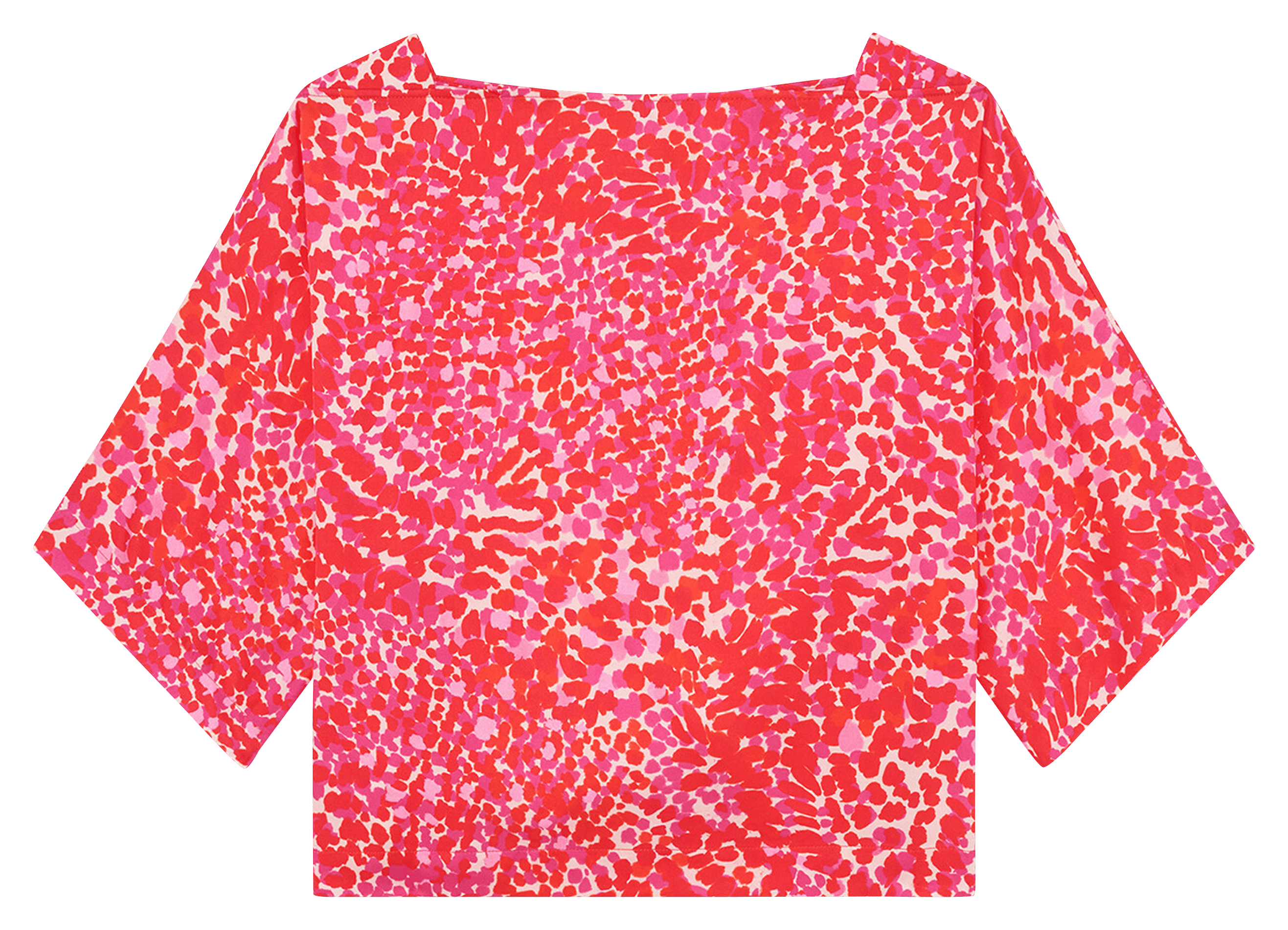 Printed boat neck straight top CAROLL Pink