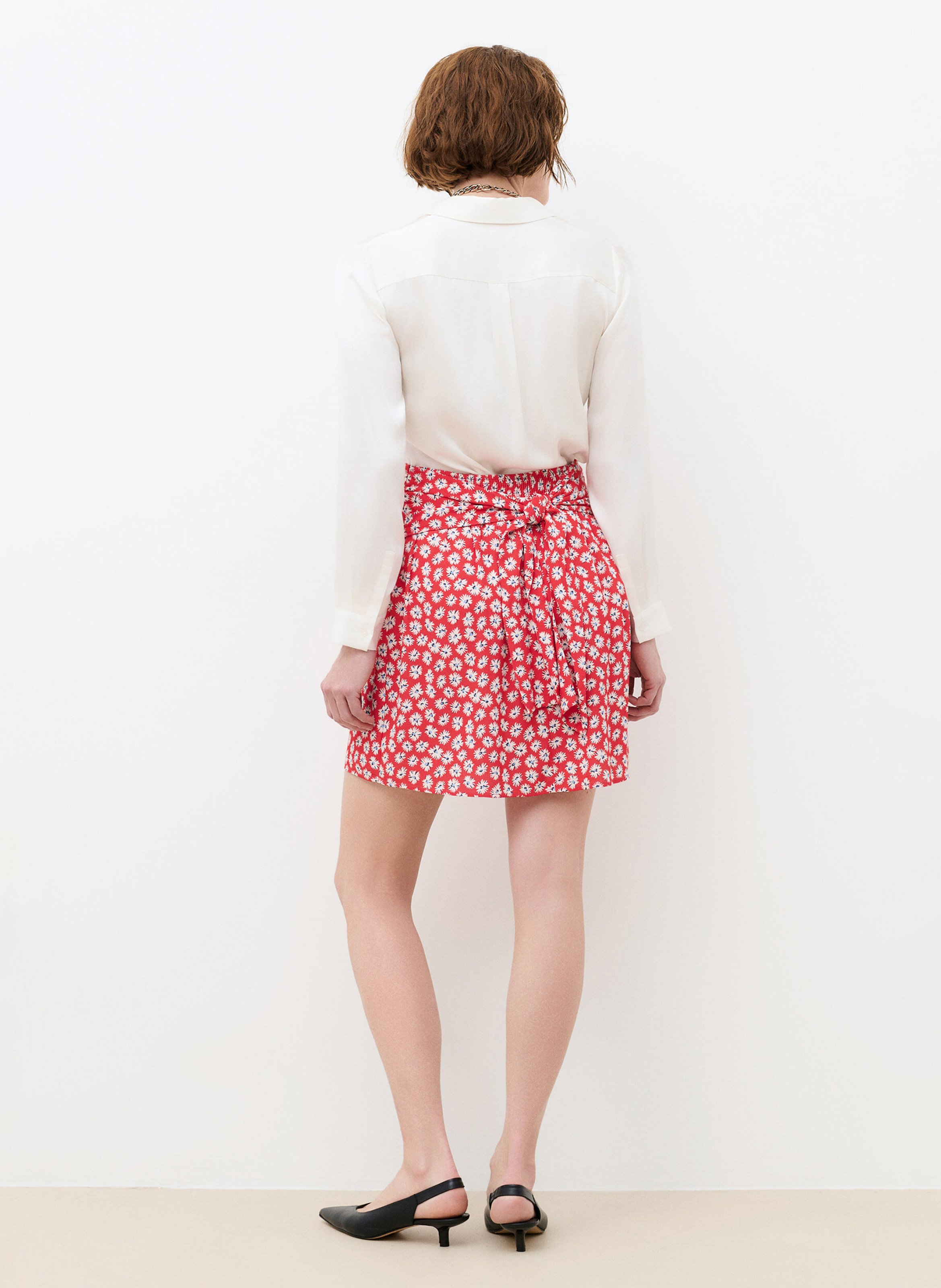 Short straight printed skirt CAROLL Red