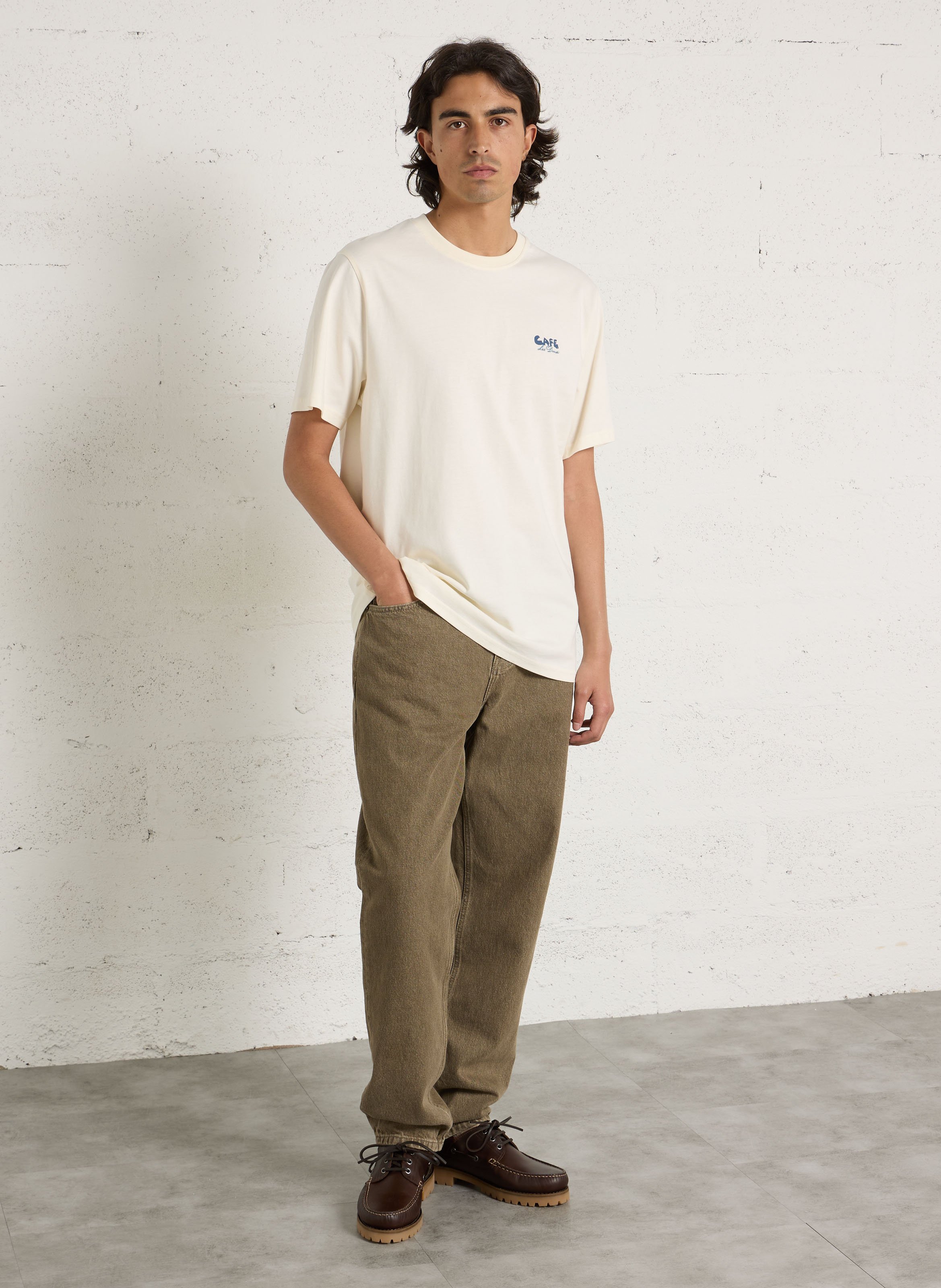 Gerader Bio-Baumwoll-T-Shirt LES DEUX Beige