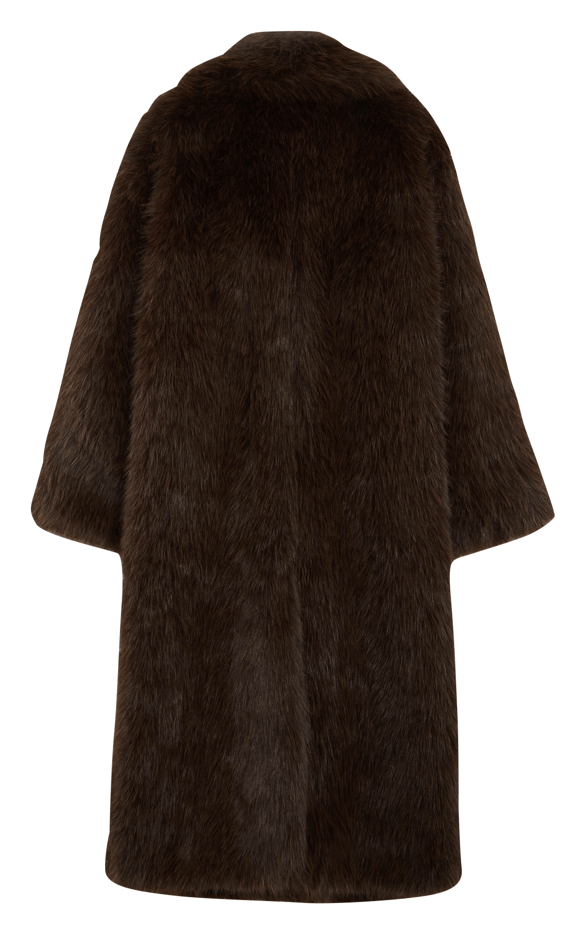 Manteau ample col tailleur en fausse fourrure GRACE ET MILA Marron