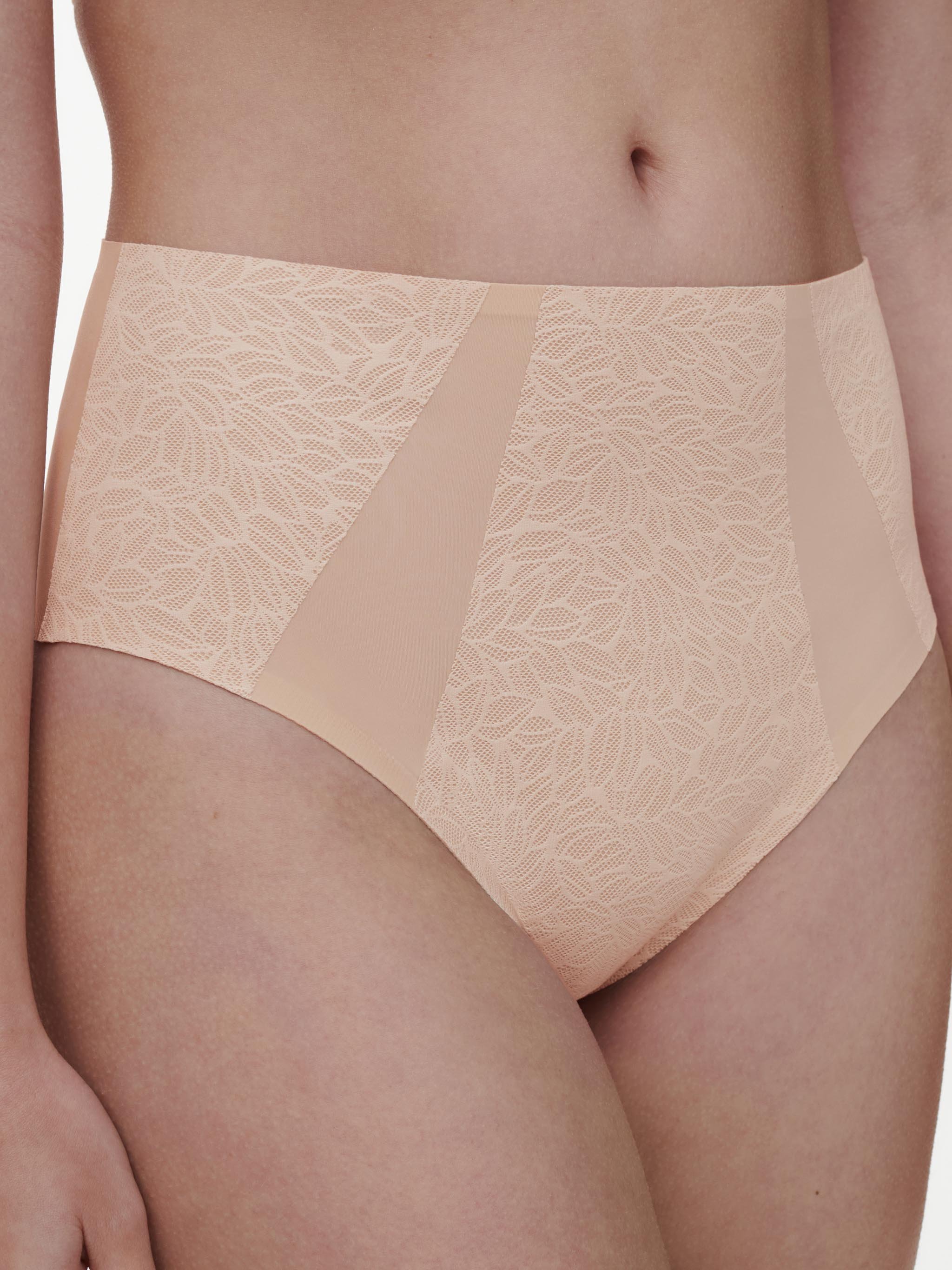 High-waisted lace support briefs CHANTELLE Beige