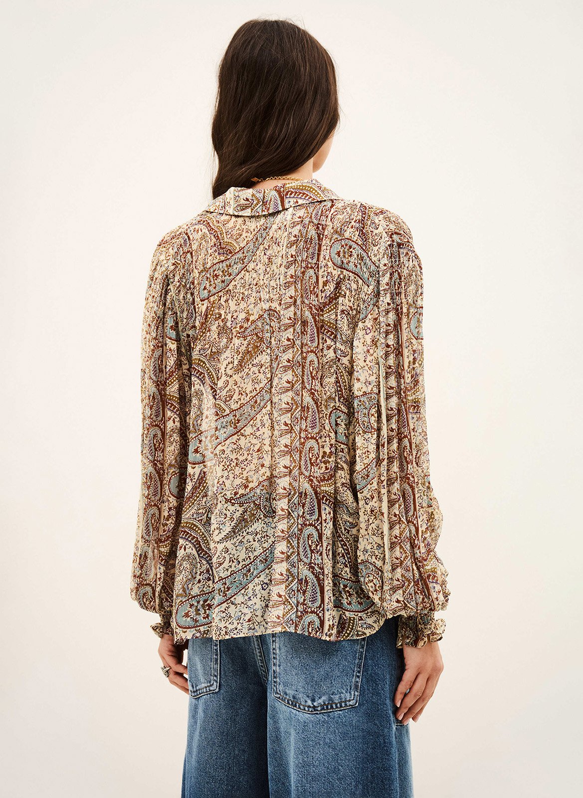 Gedrukte vloeibare blouse met knoopjes | Blauw BA&SH Dames