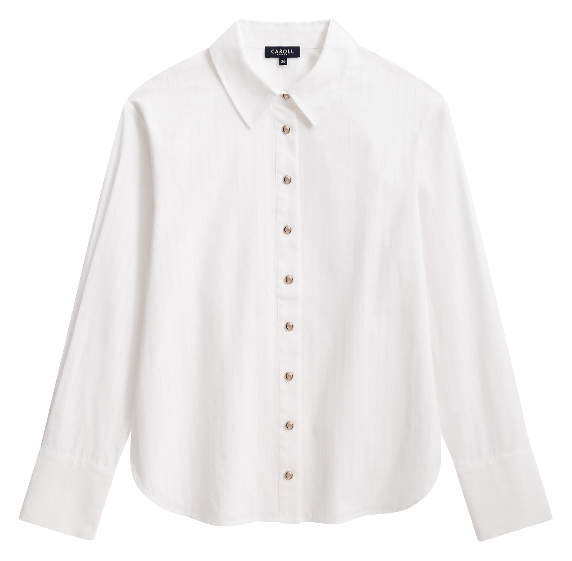 Straight cotton shirt CAROLL White