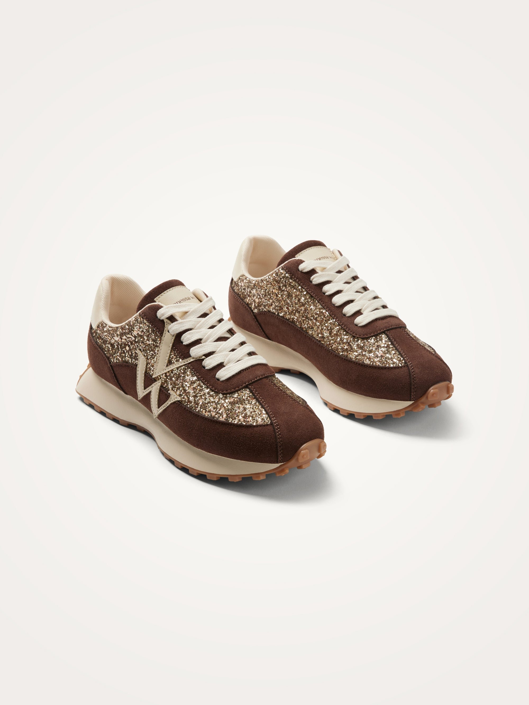 Sneakers with monogram on running sole VANESSA WU Brown