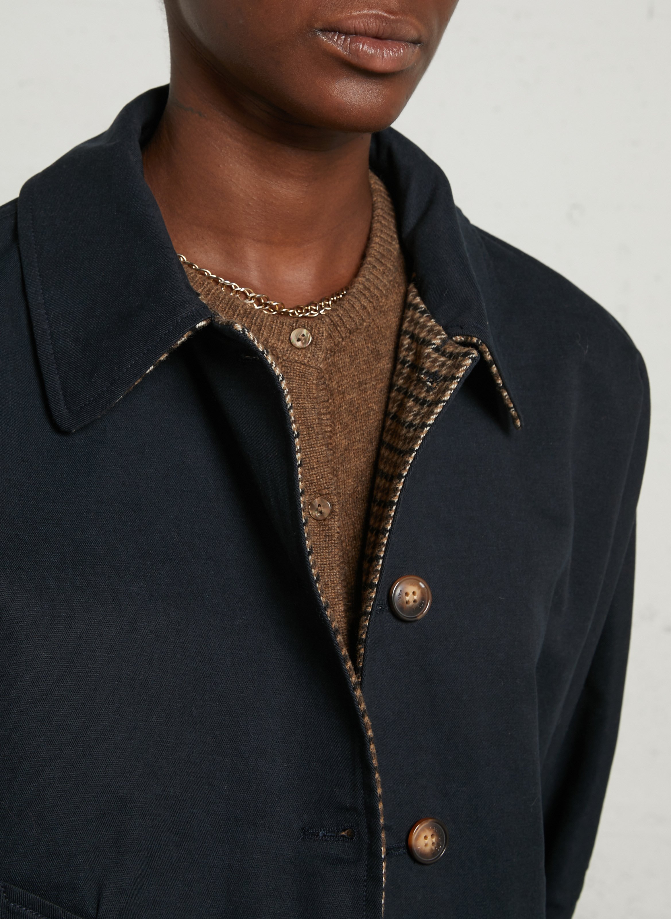 Parka col chemise en coton mélangé LA PETITE ETOILE Bleu