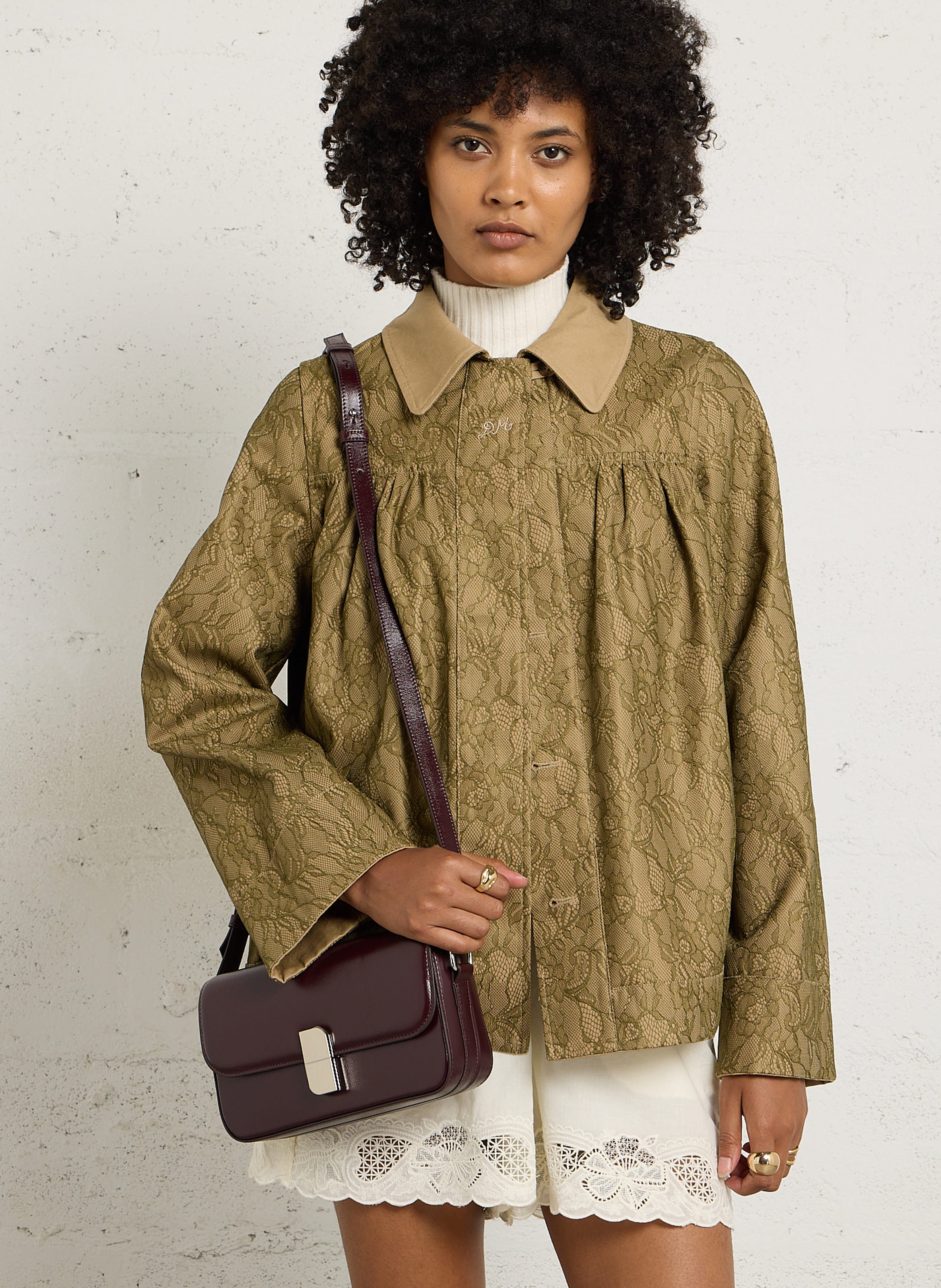 Sac baguette en cuir  NAT & NIN Violet