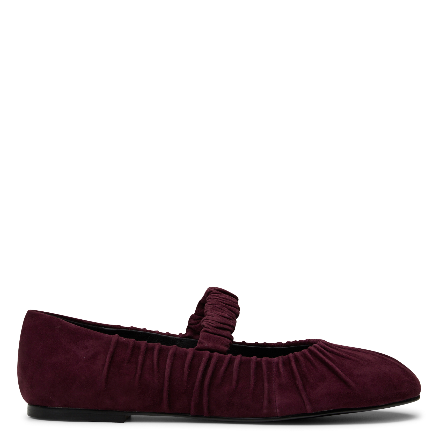 Suede leather ankle strap ballerina flats BIBI LOU