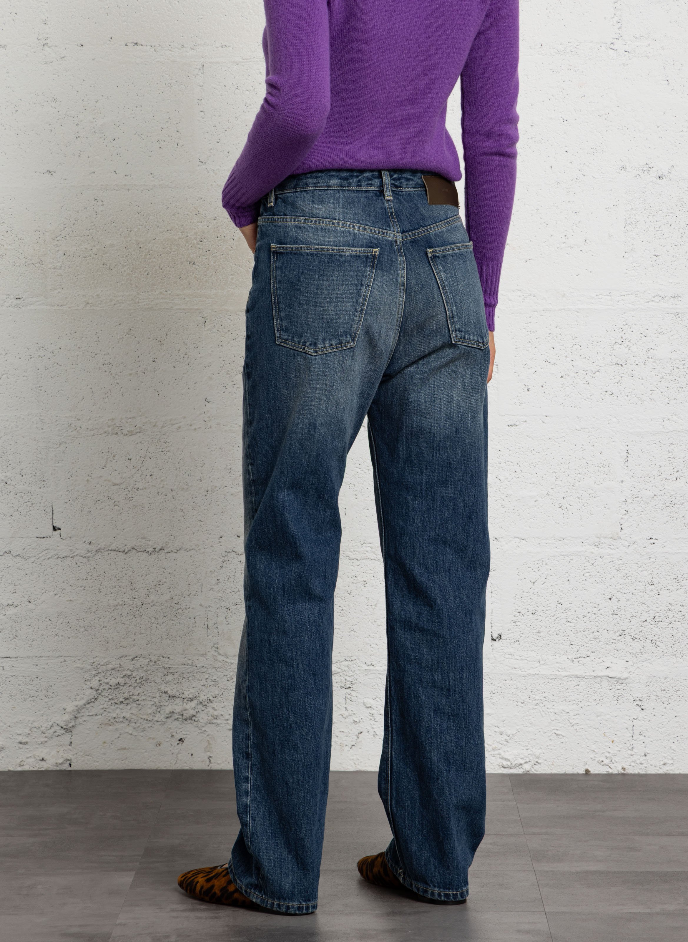 Straight Cut Jeans aus Bio-Baumwolle SOEUR Blau