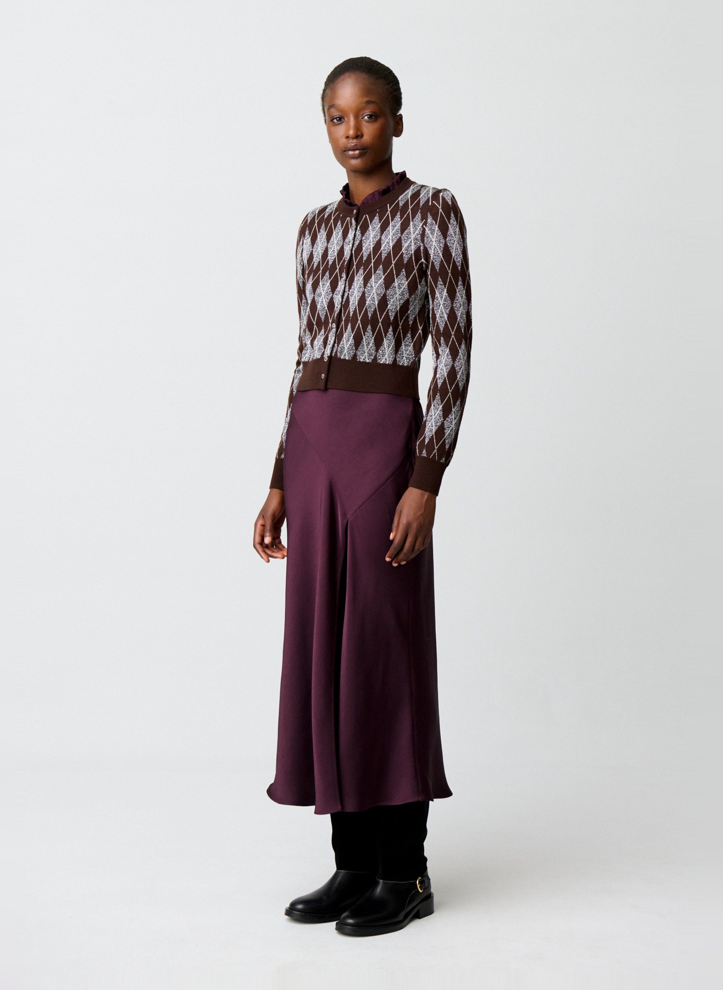 Cardigan boutonné en laine mélangée CLAUDIE PIERLOT Multicolore