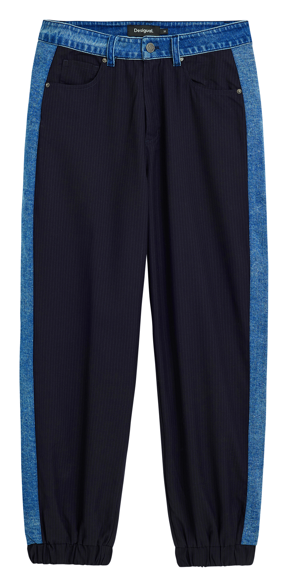 Wide-leg bi-material pants DESIGUAL Blue
