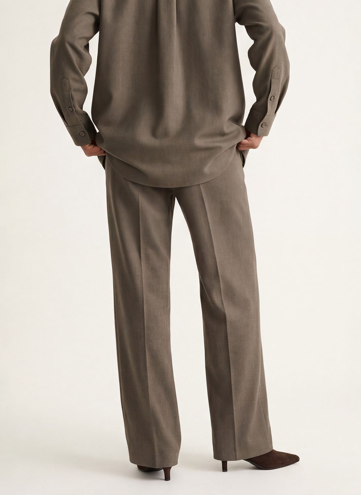 Pantalon droit large uni | Marron KOOKAI Femme