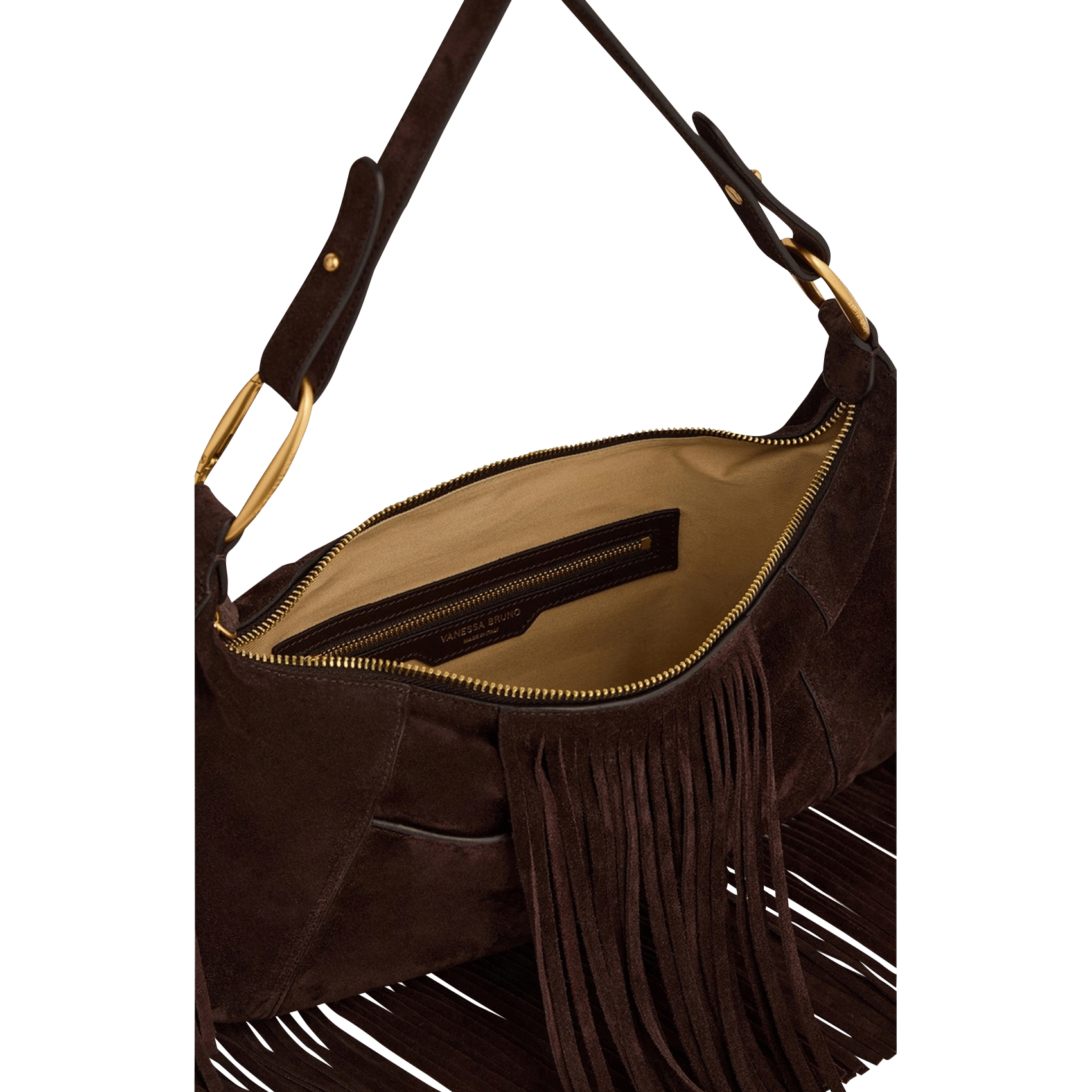 Schultertasche aus Leder VANESSA BRUNO Braun