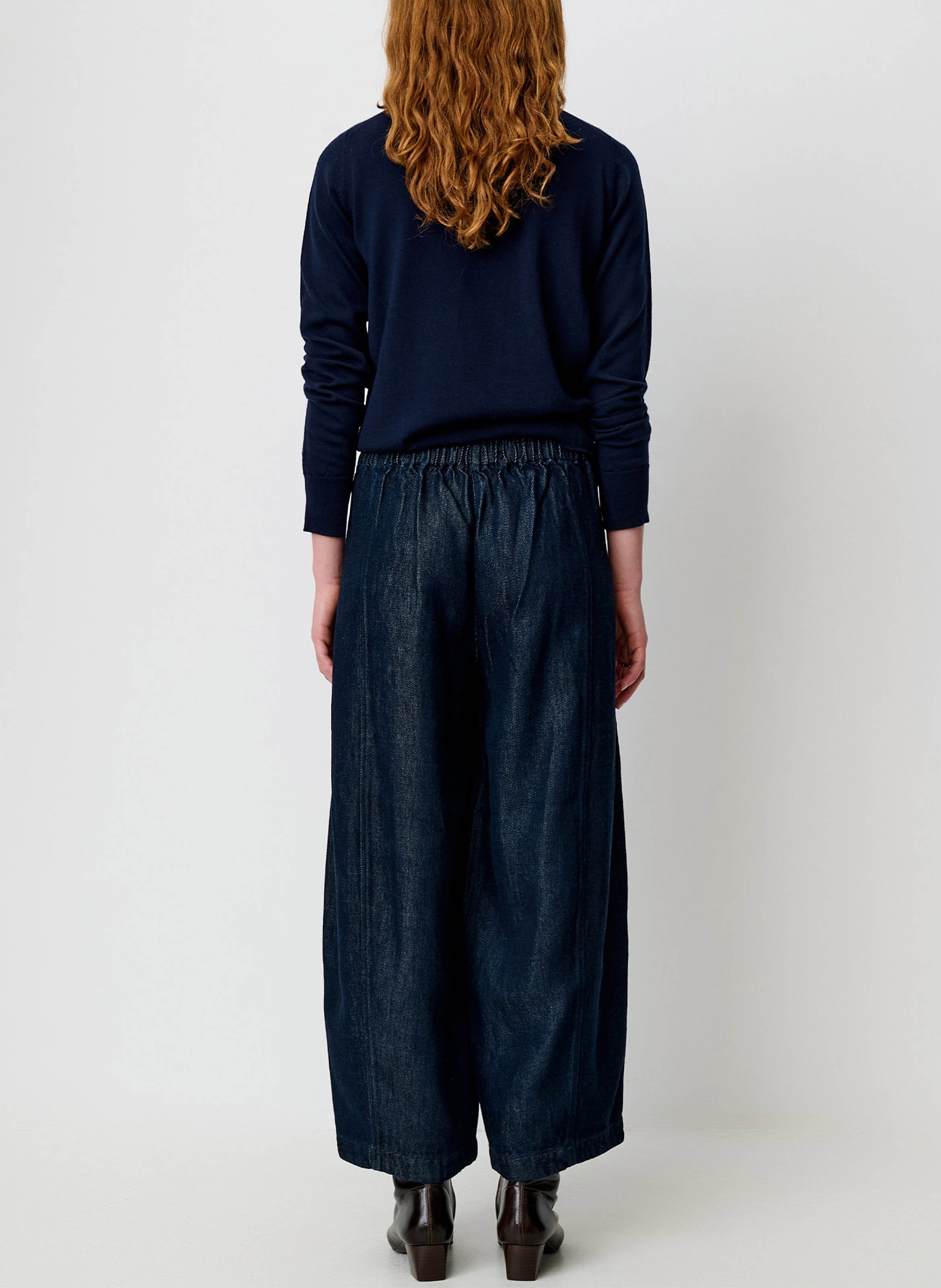 Straight wool polo neck jumper | Blue SESSUN Women
