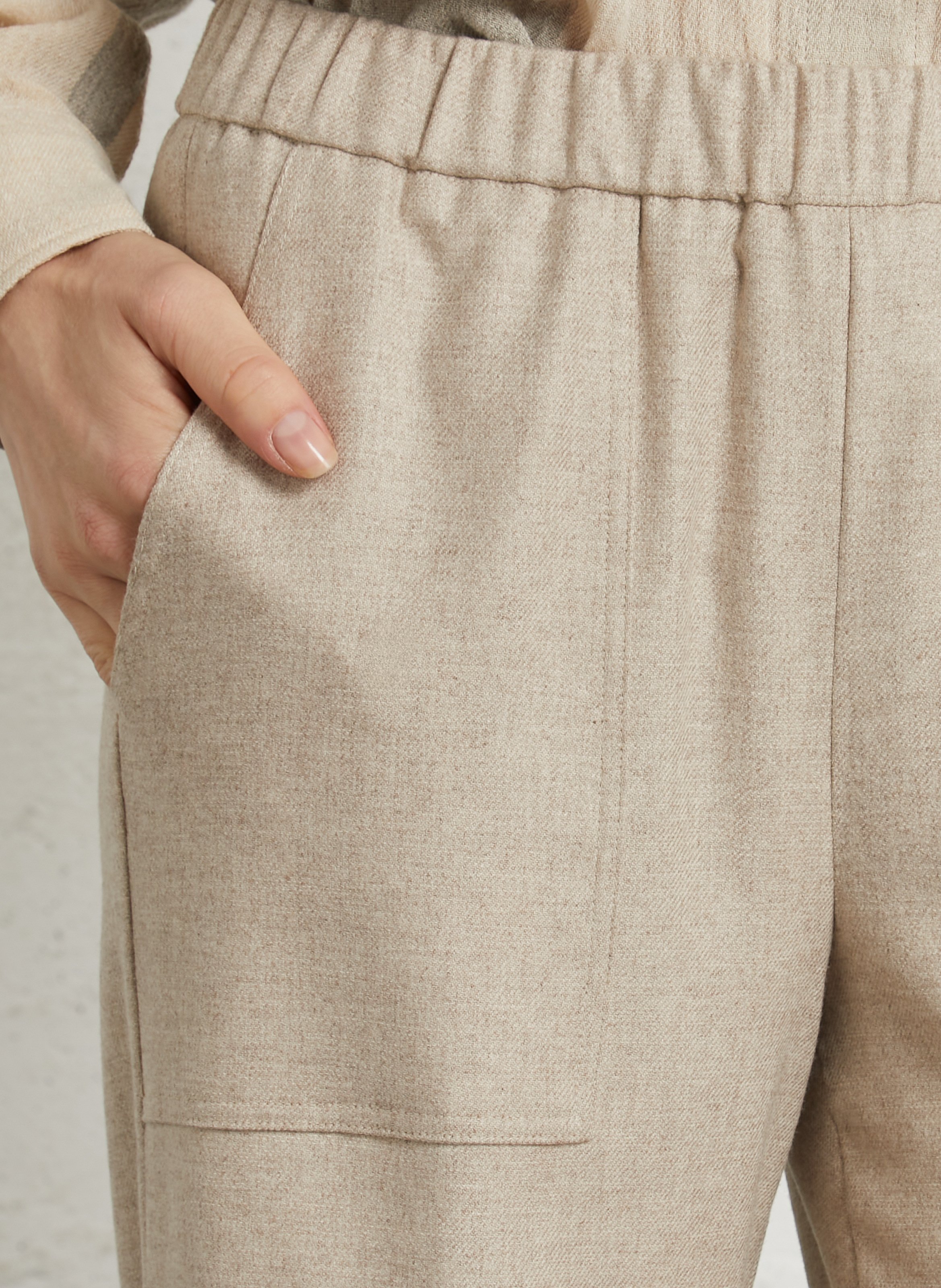 Wide-leg wool-blend pants DIEGA Beige