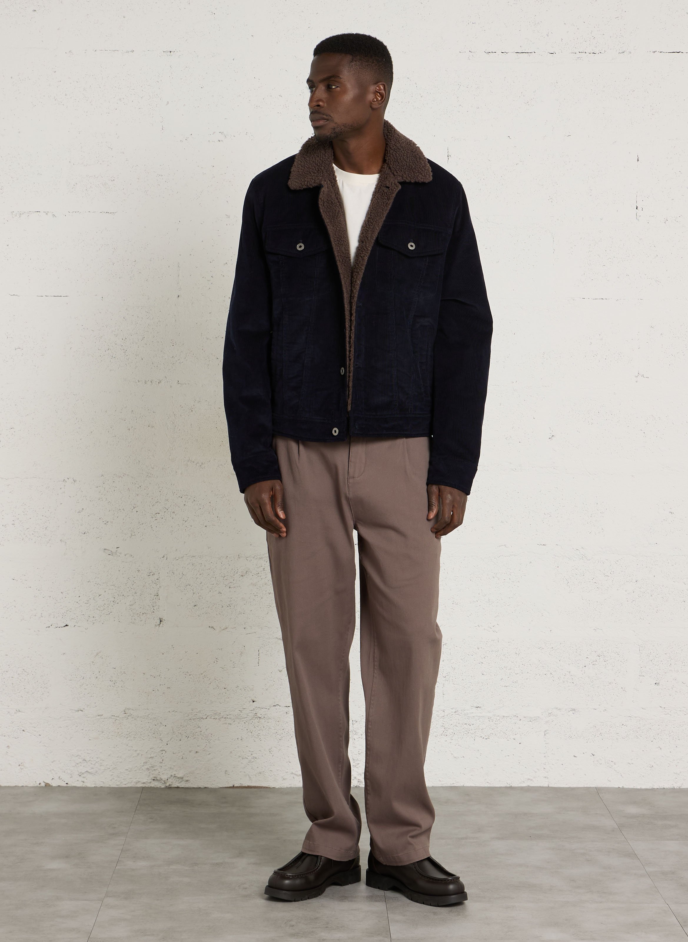 Straight-cut cotton corduroy jacket PEPE JEANS Blue