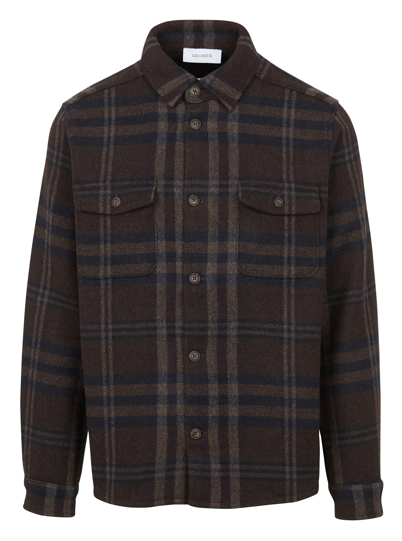 Surchemise col classique en laine mélangée LES DEUX Marron