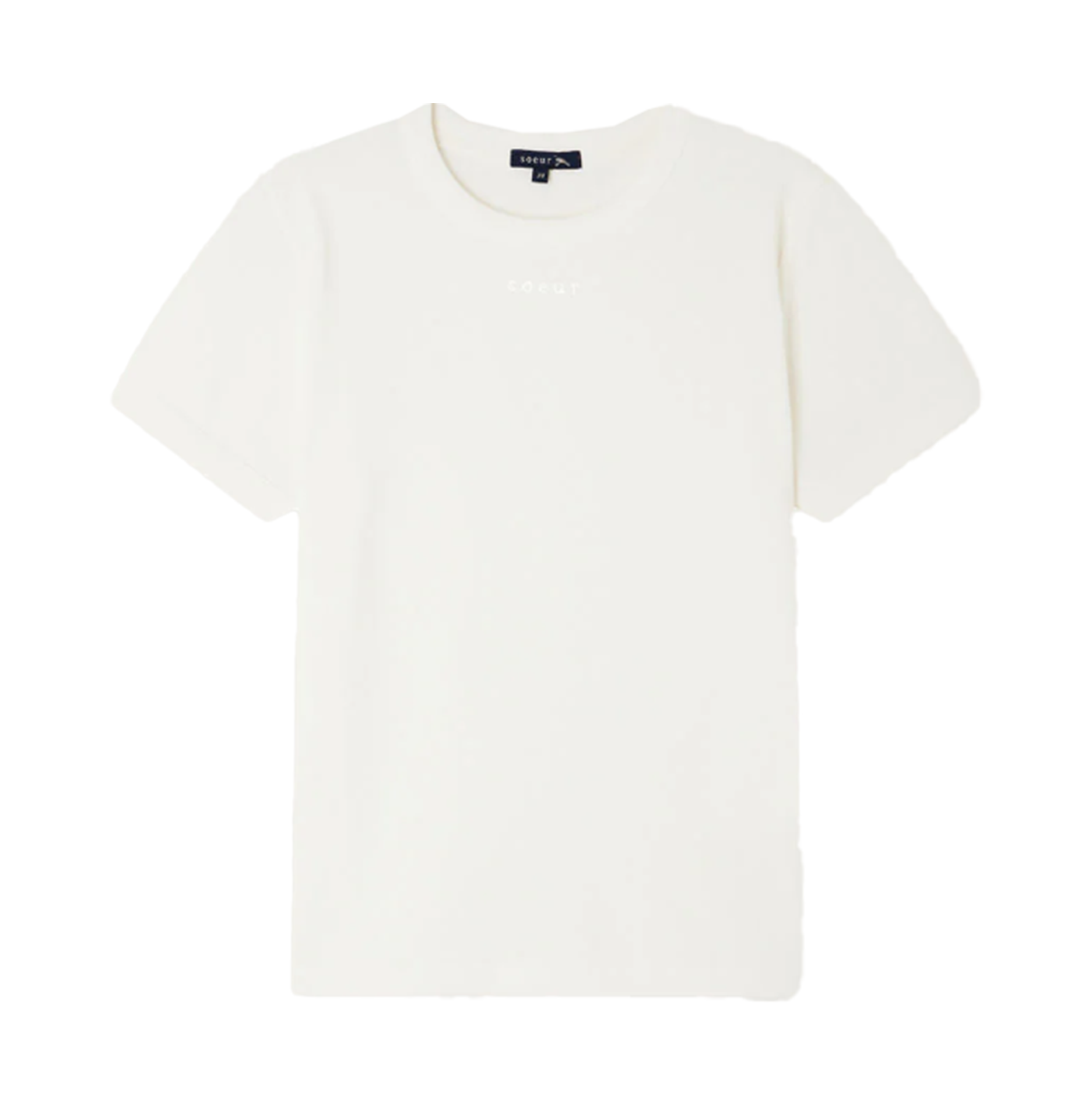 Straight organic cotton round-neck T-shirt SOEUR White