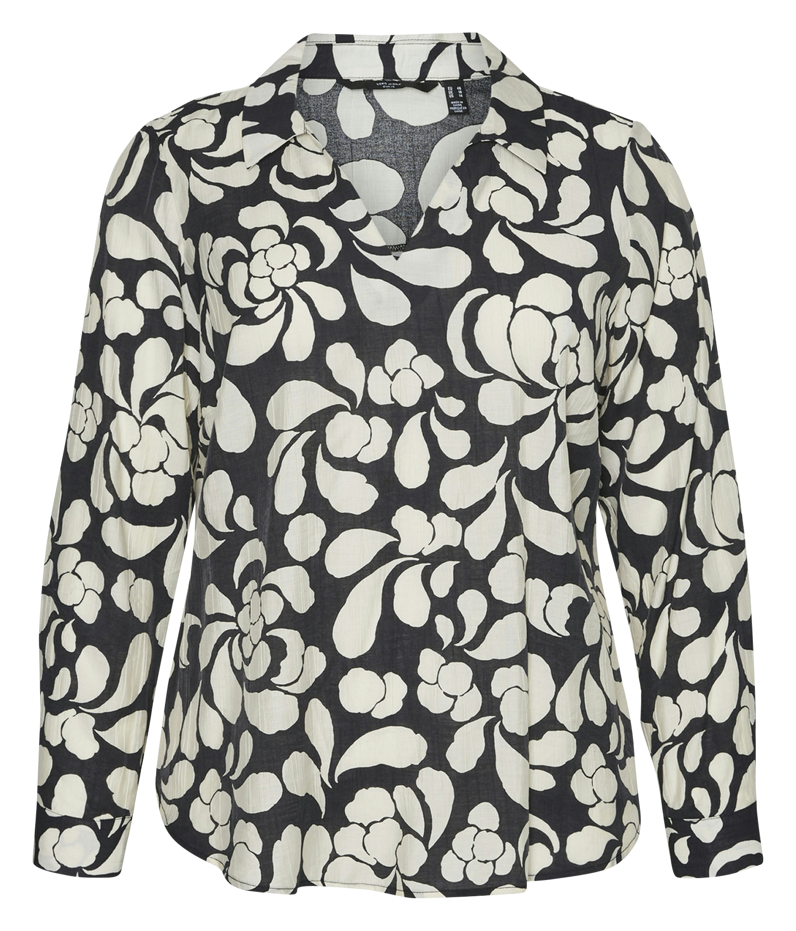 Top droit fluide à imprimé floral  VERO MODA CURVE Noir