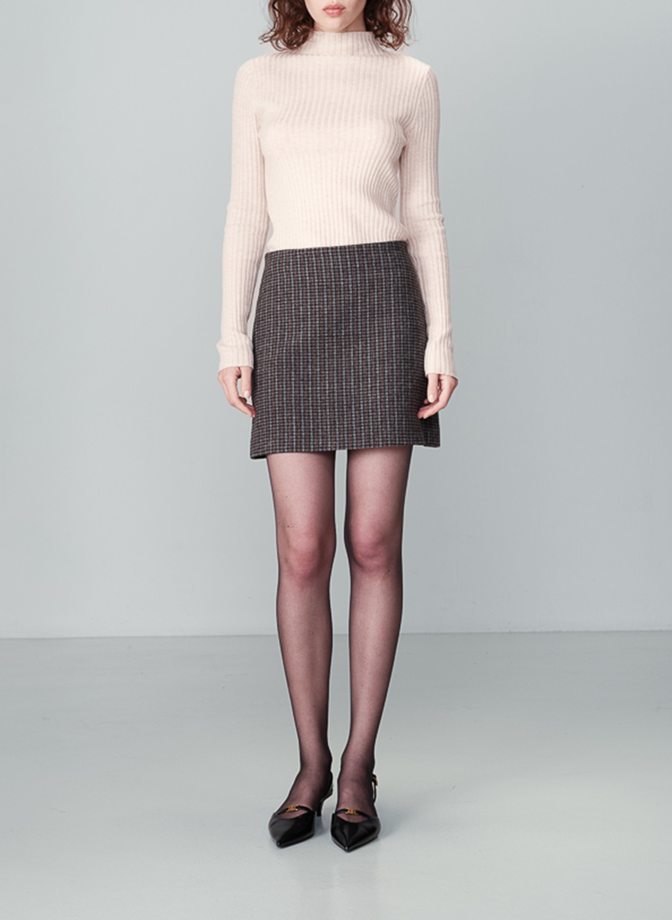 Jupe courte à carreaux Nuts Gris Grace et mila Femme Place des