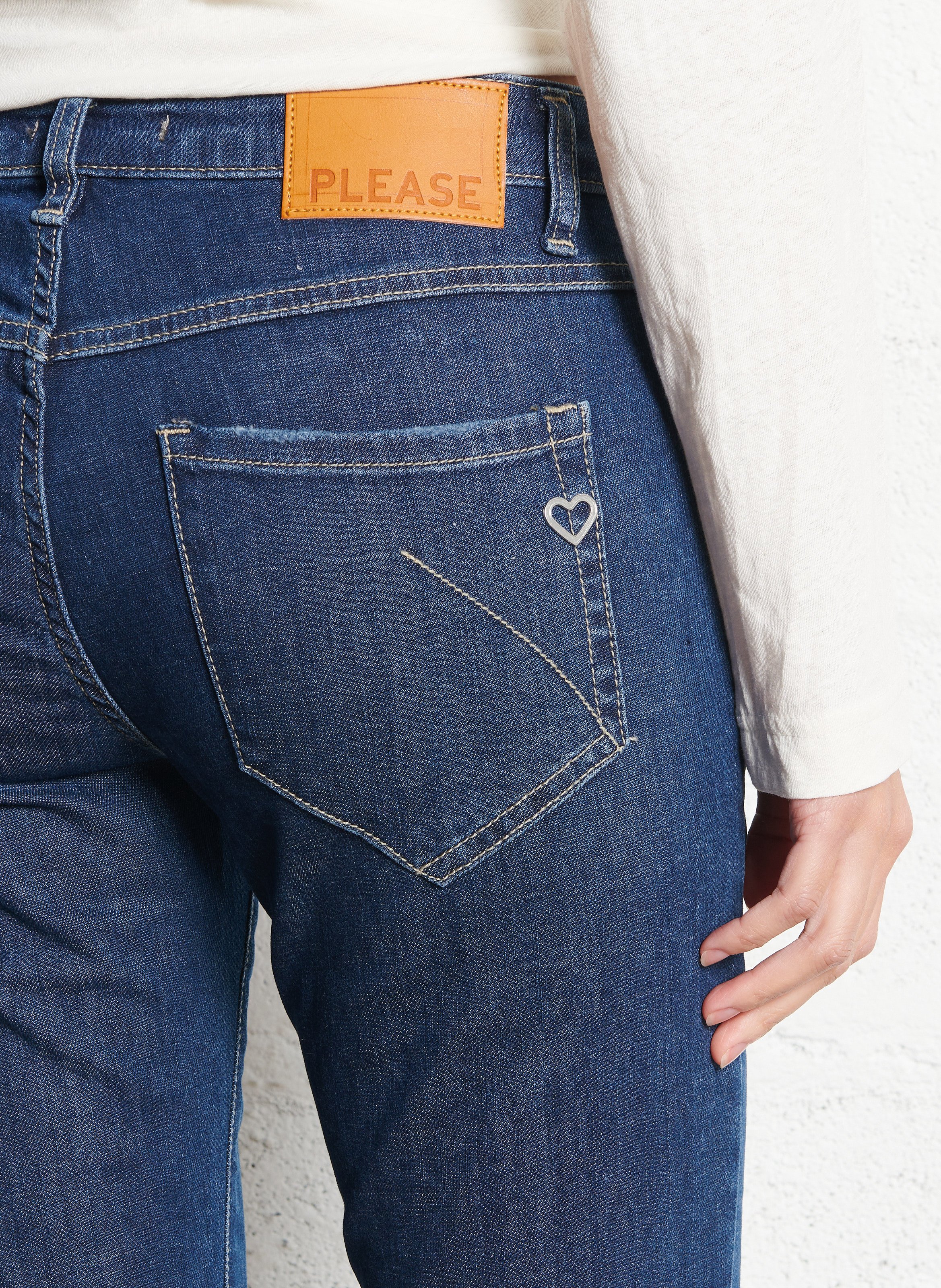 Bootcut cotton jeans PLEASE Blue