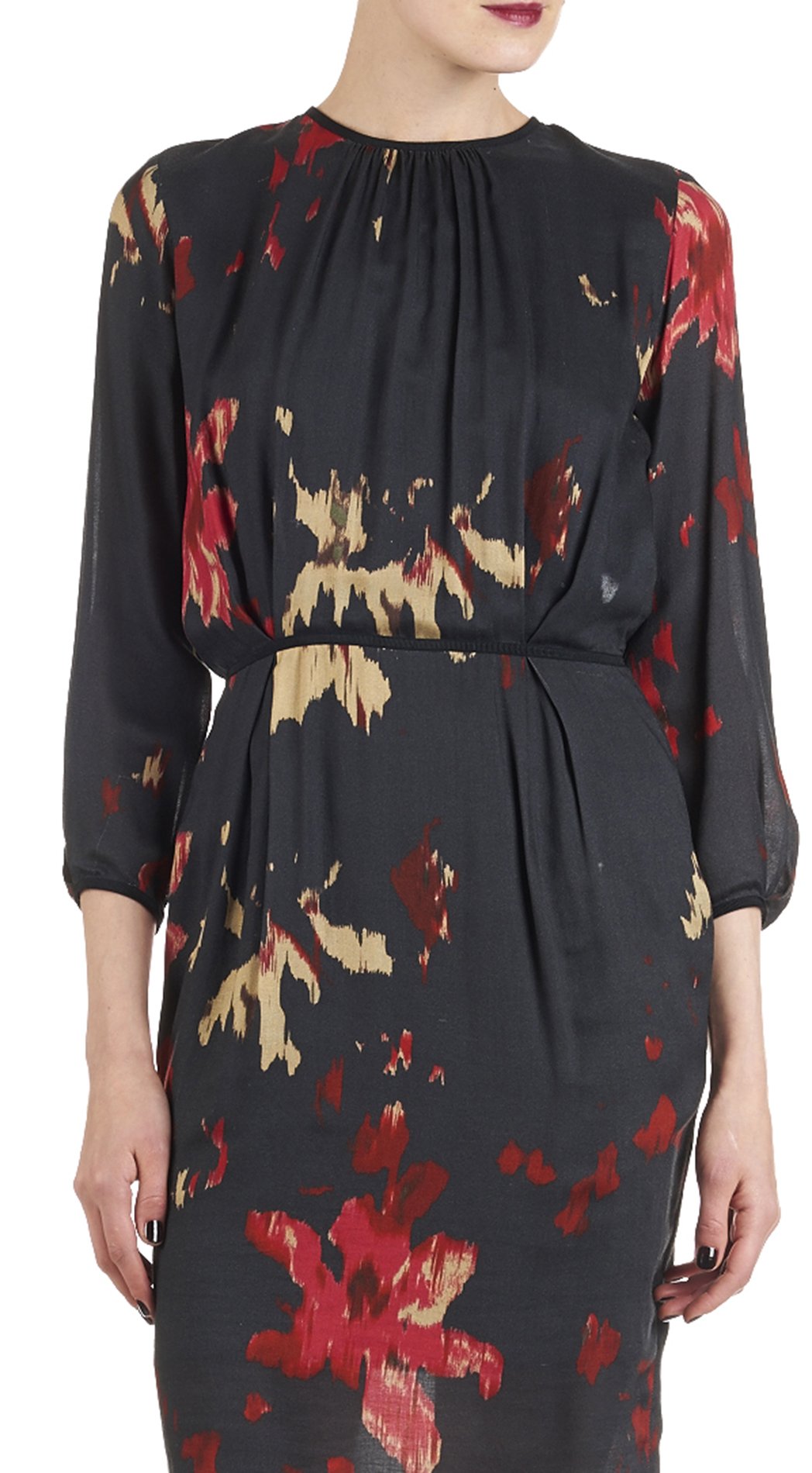 Nadra printed dress with split back ATTIC AND BARN