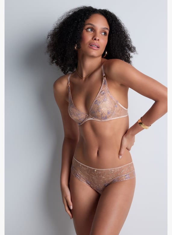 A la Folie kohl black underwired triangle bra | Beige by AUBADE A la Folie kohl black underwired triangle bra Beige
