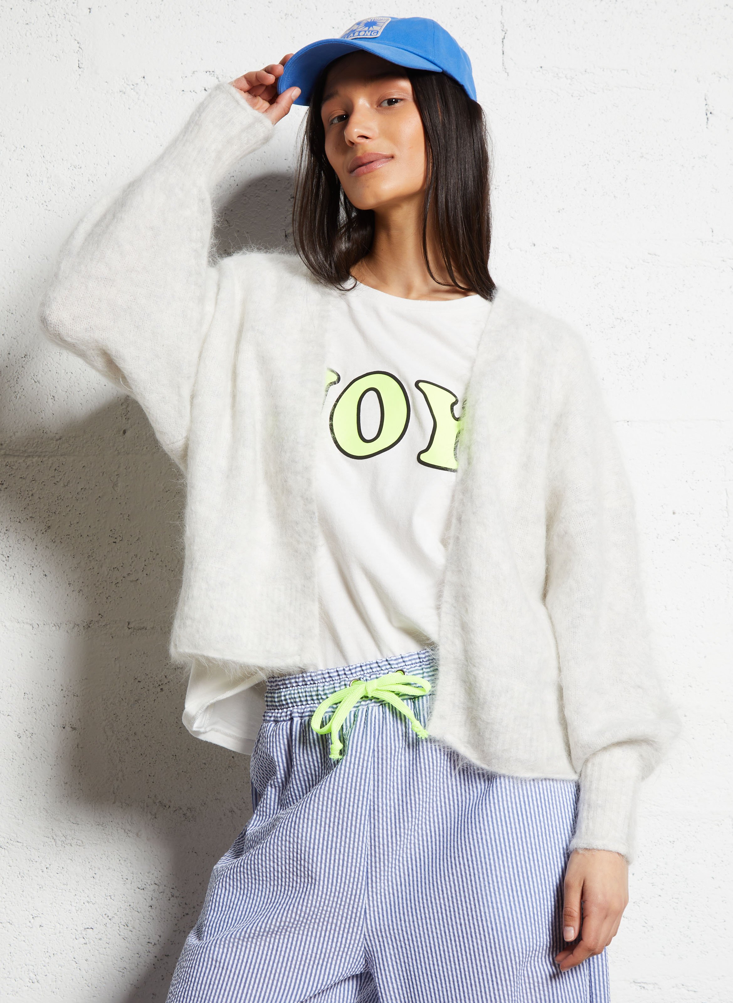 Straight alpaca-blend cardigan AMERICAN VINTAGE Grey