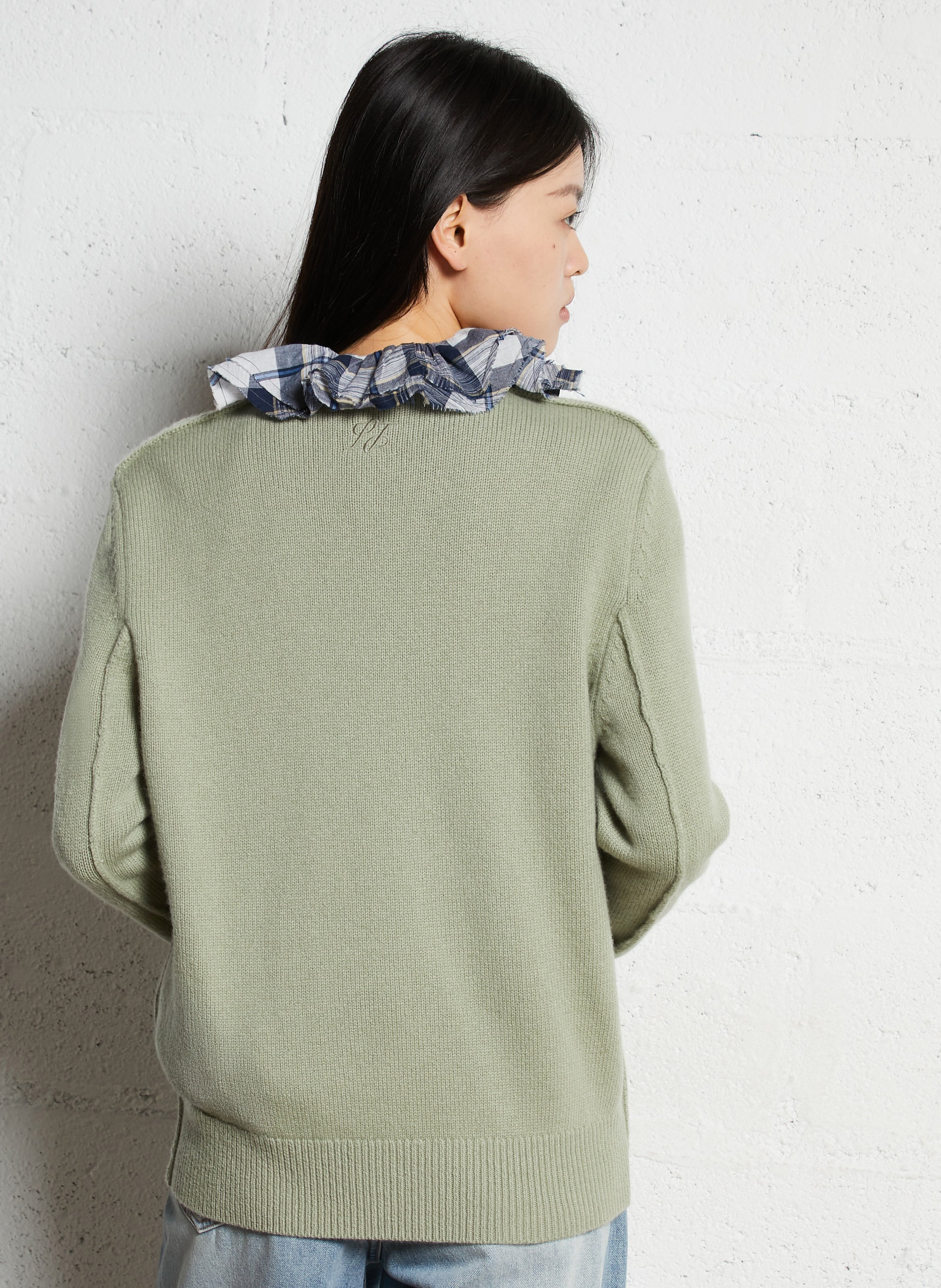 Gerade geschnittener Wollpullover LAURENCE BRAS Grun