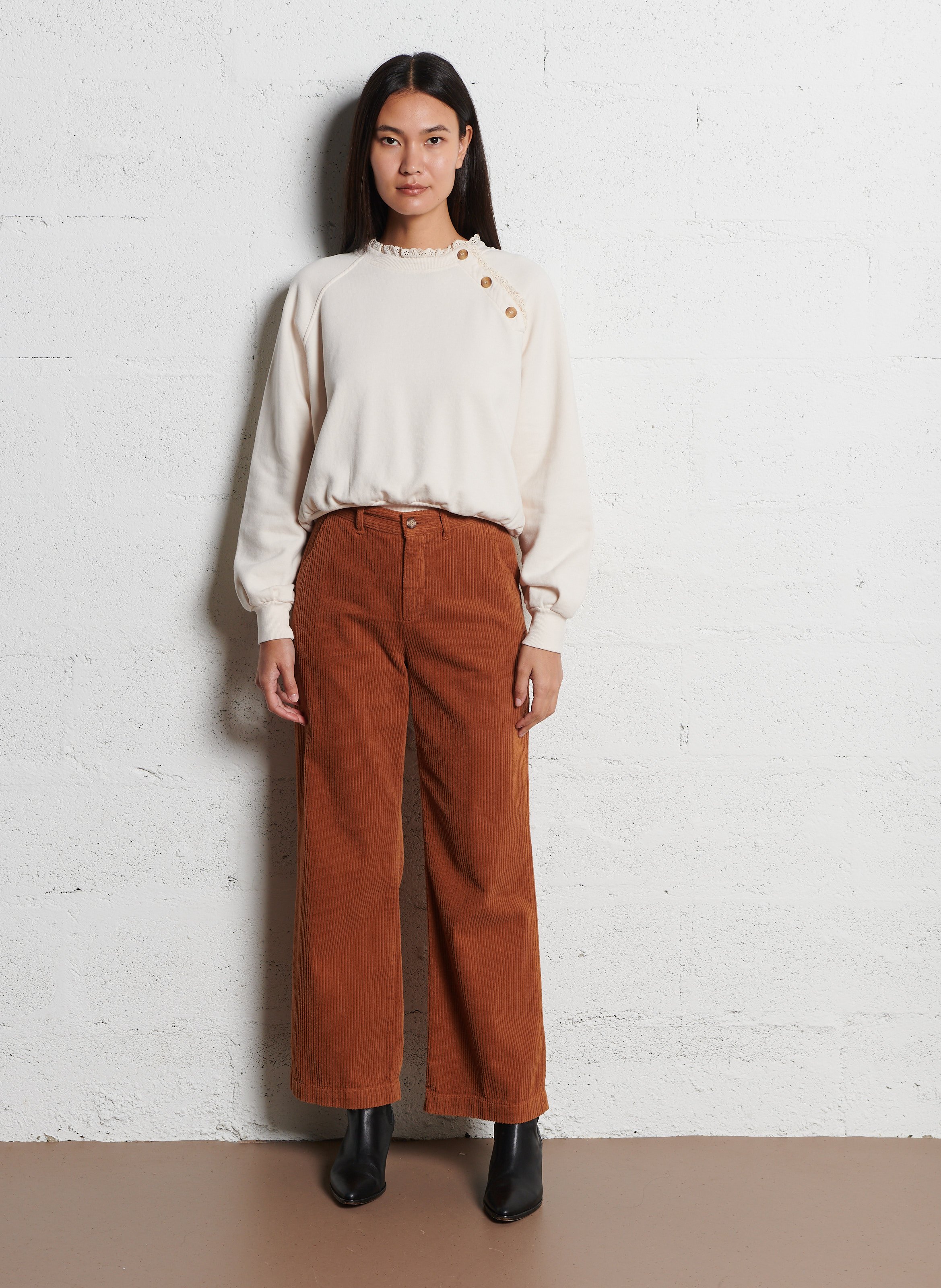 Rundhals-Sweatshirt aus Bio-Baumwolle EMILE ET IDA Beige