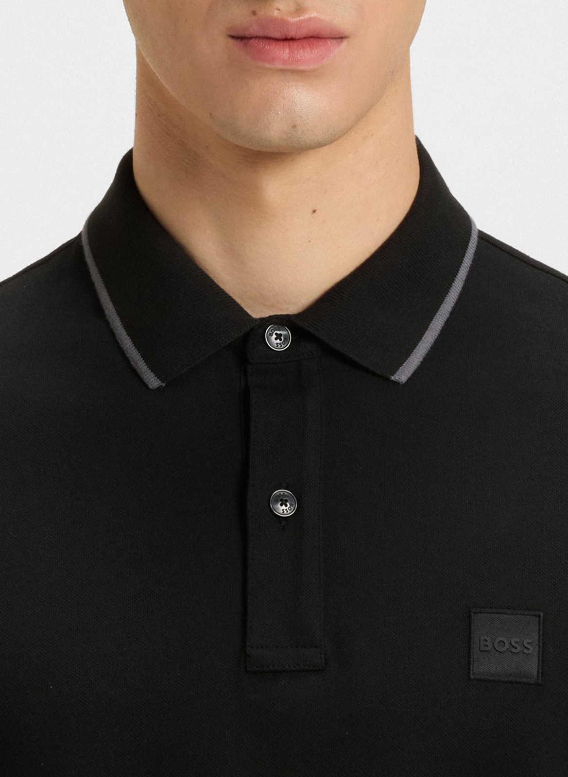 Slim-fit stretch cotton polo shirt BOSS Black