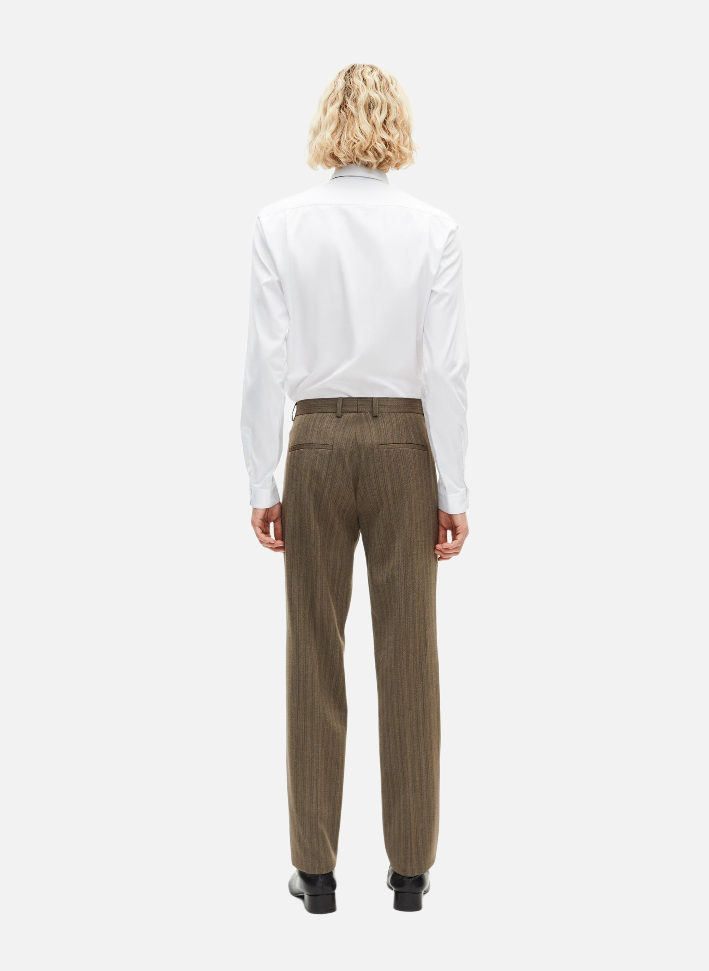 Straight-leg striped suit pants THE KOOPLES Brown