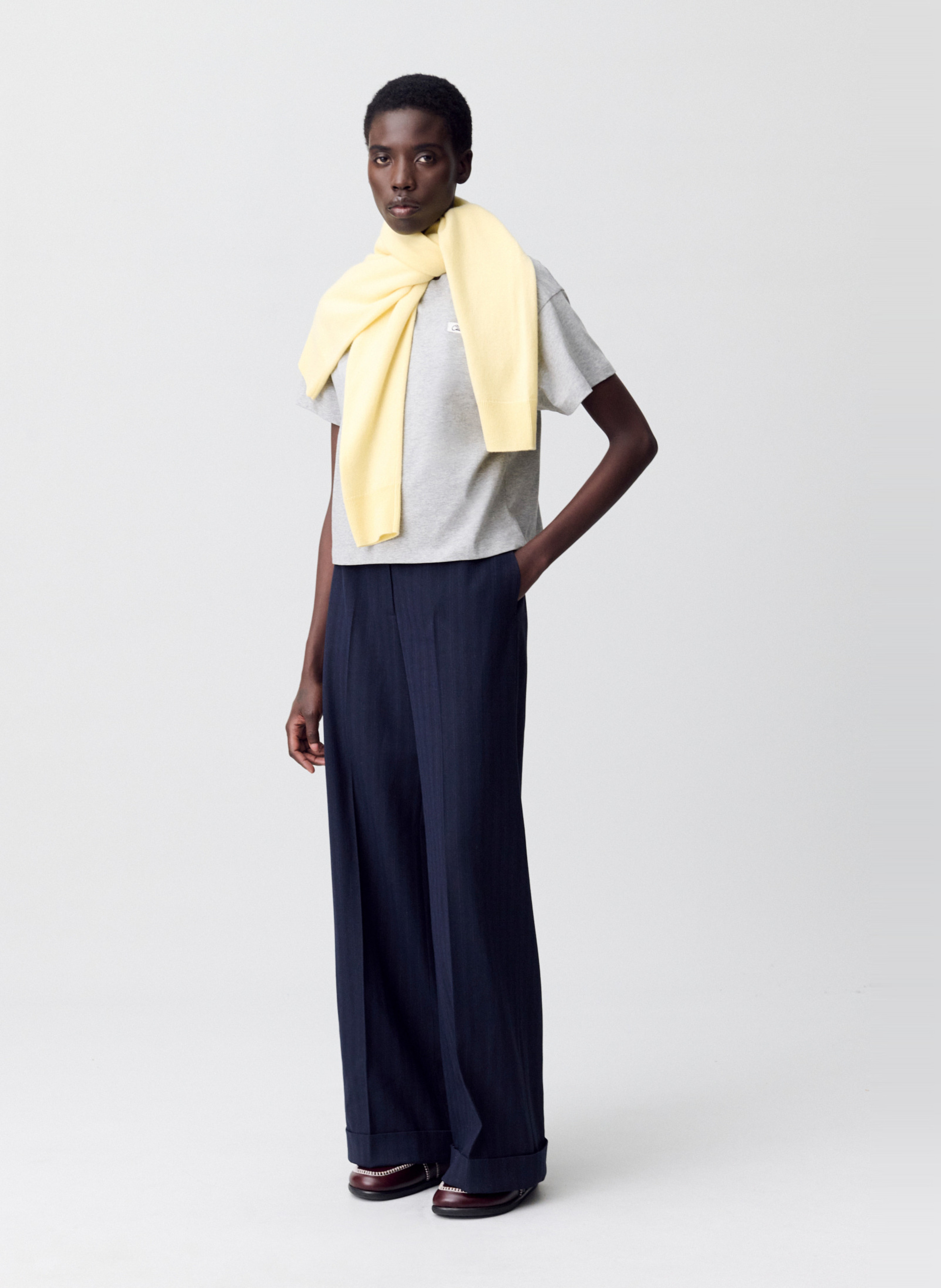 Wide leg striped pleated pants CLAUDIE PIERLOT Multicolored