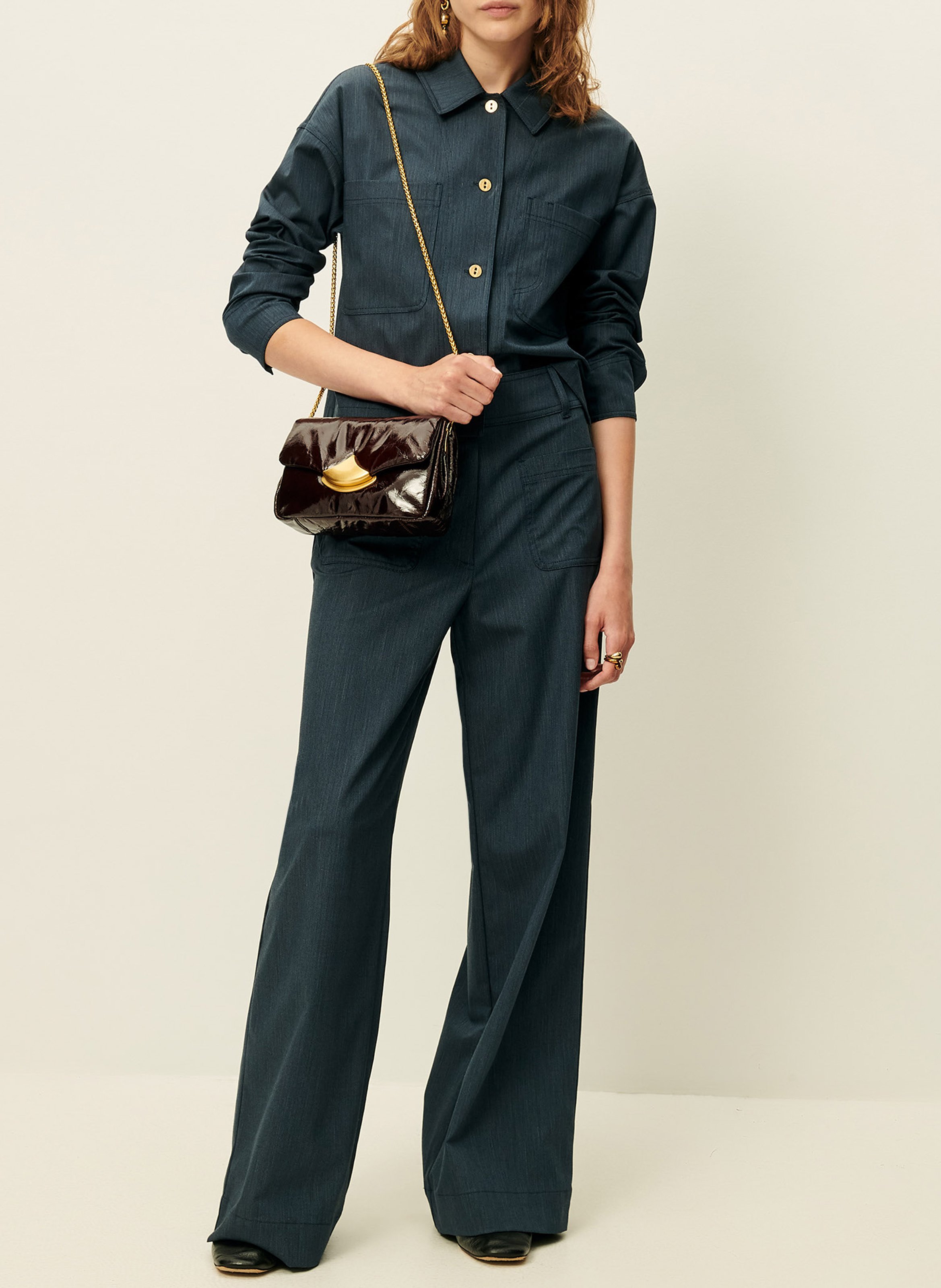 Pantalon large  SESSUN Bleu