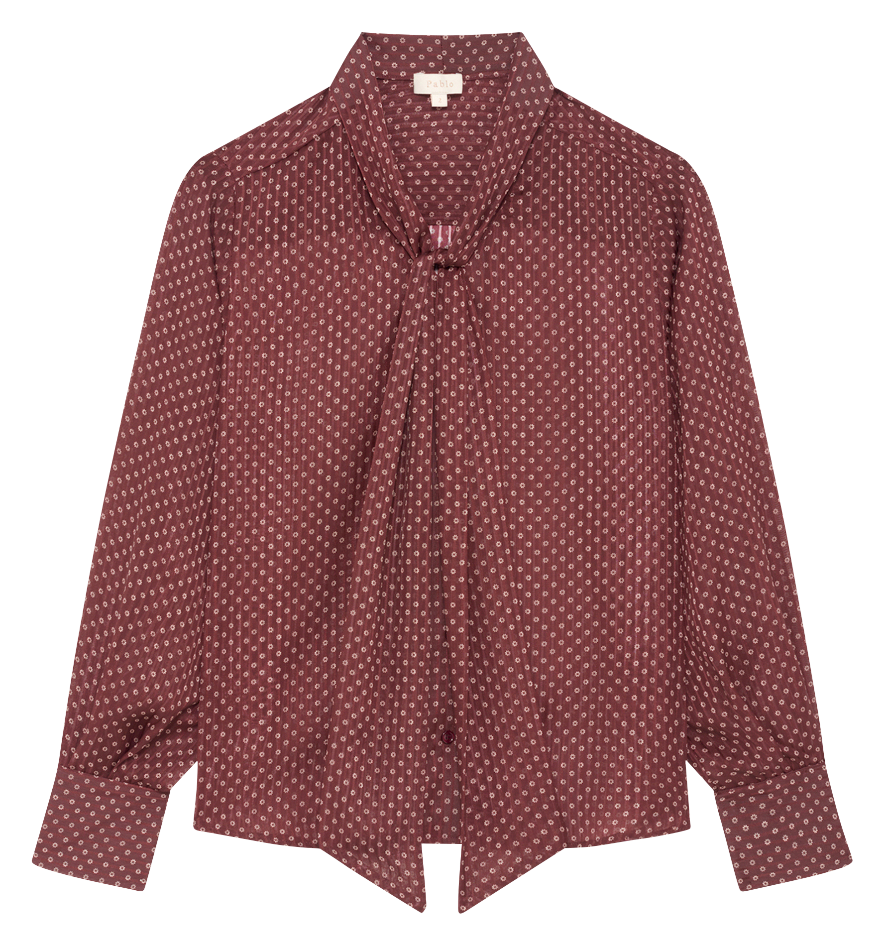 Chemise droite col lavallière imprimé PABLO Rouge