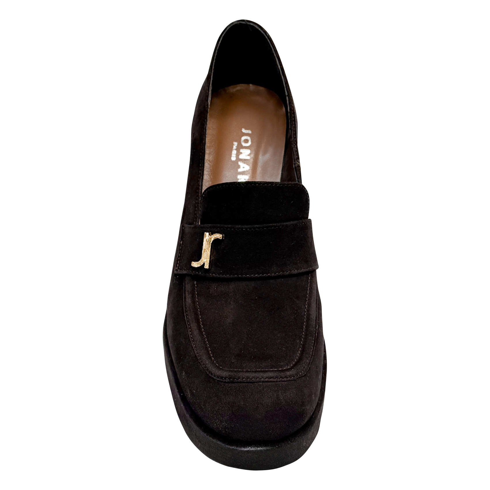 Mocassins à talons en cuir velours JONAK Marron