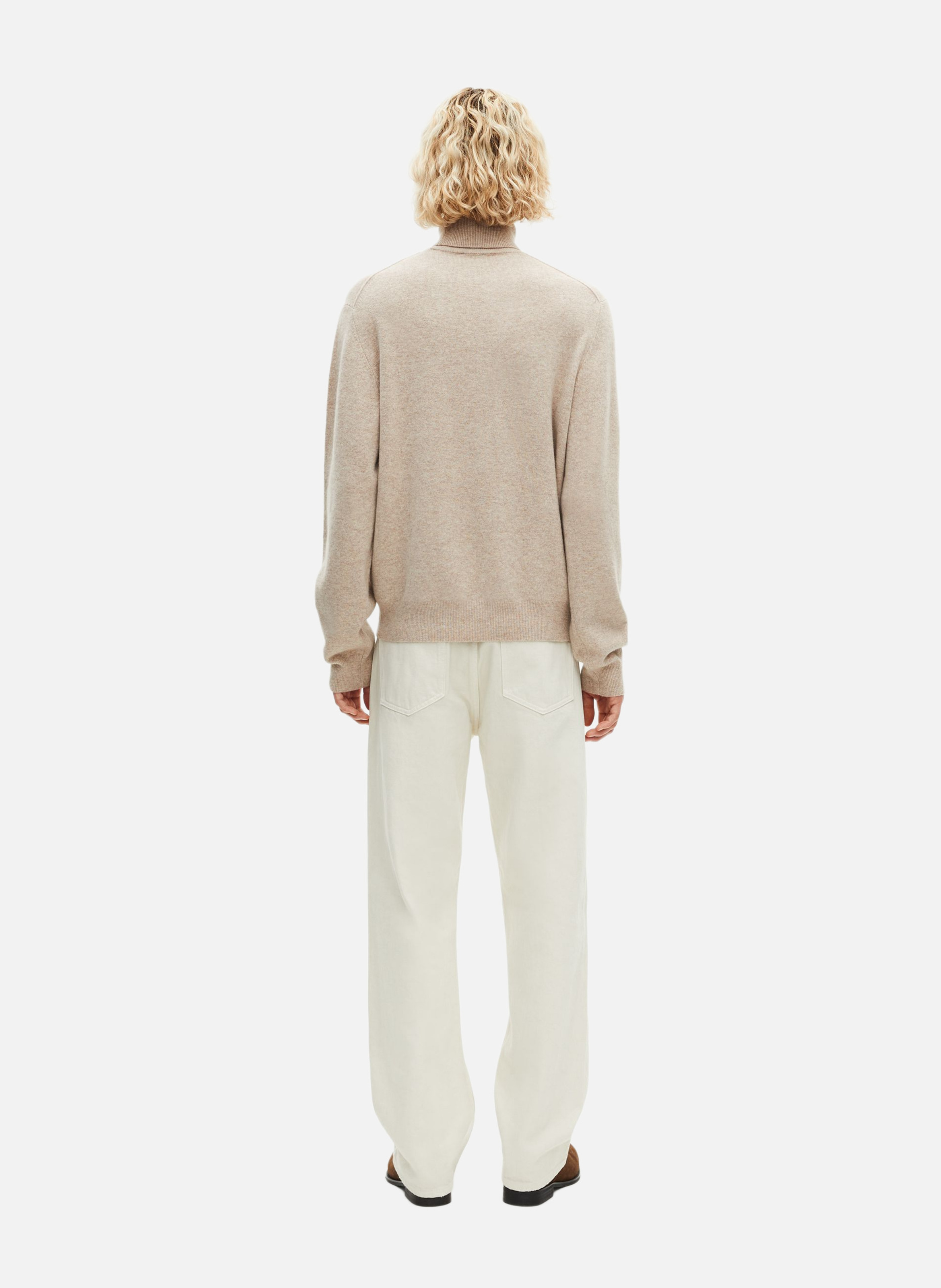 Cashmere polo neck sweater Beige