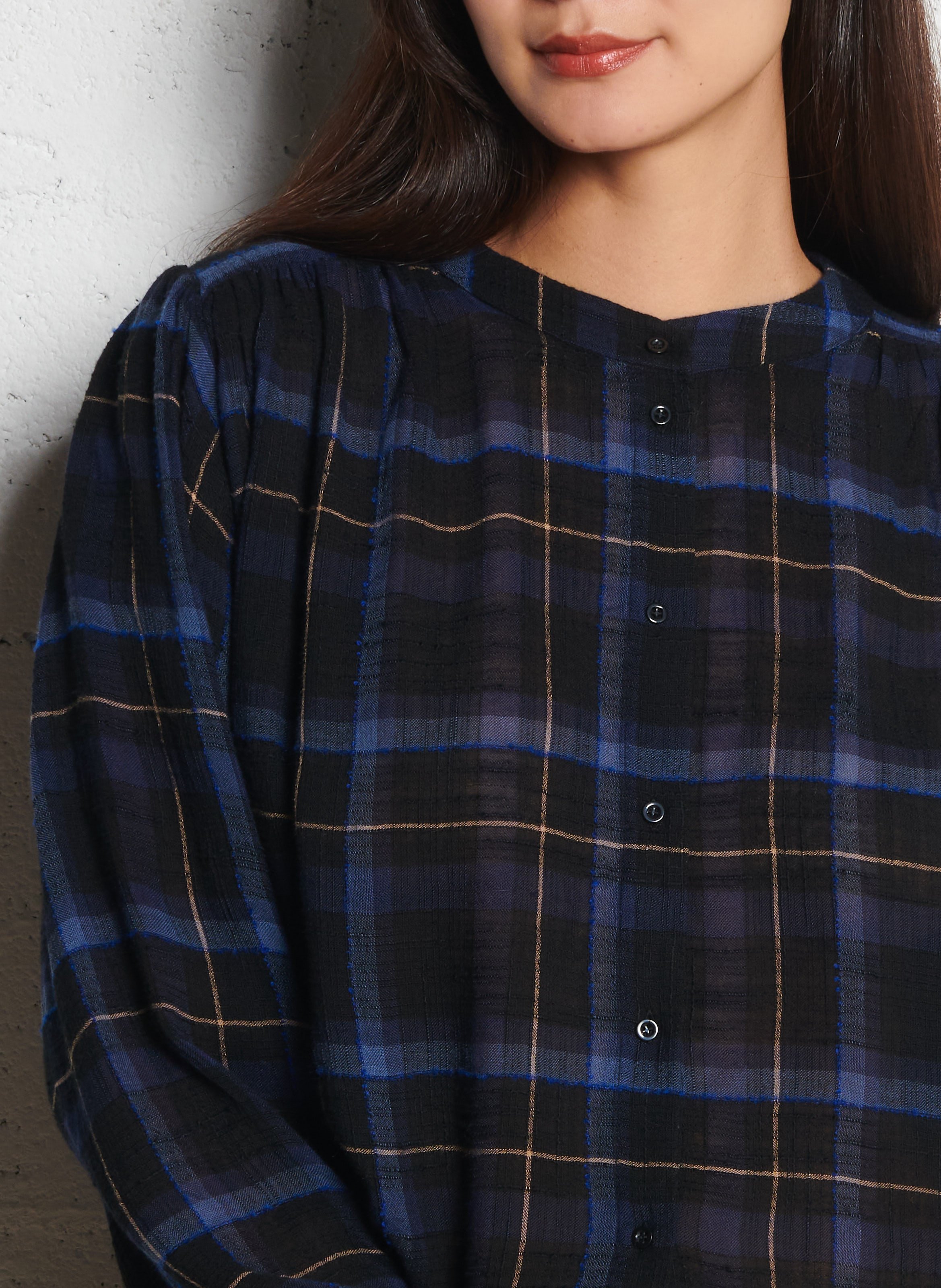 Blouse oversize col rond imprimé SACRECOEUR Bleu