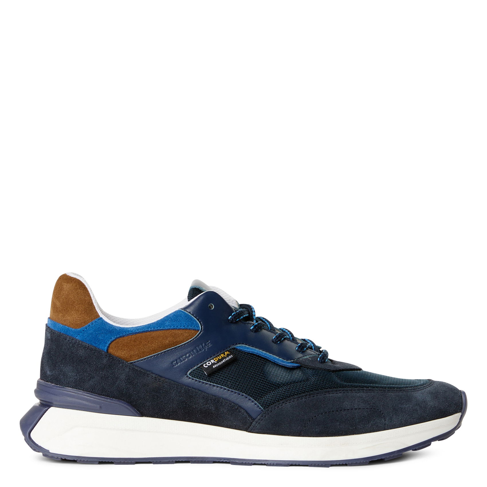 Low-top dual-material sneakers SAISON 1865 Blue